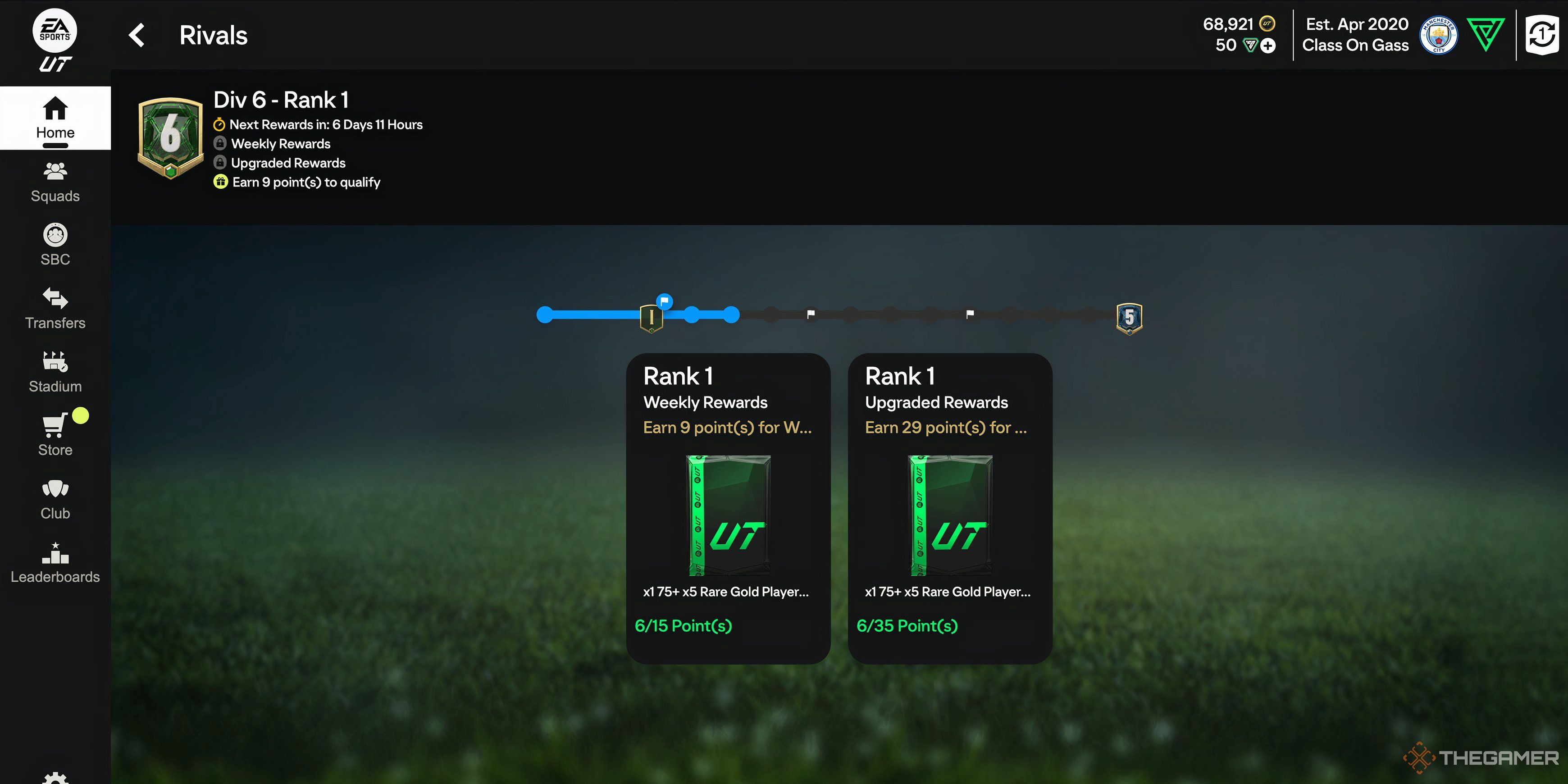 A screenshot of Division Rivals rewards in EA Sports FC 25. 