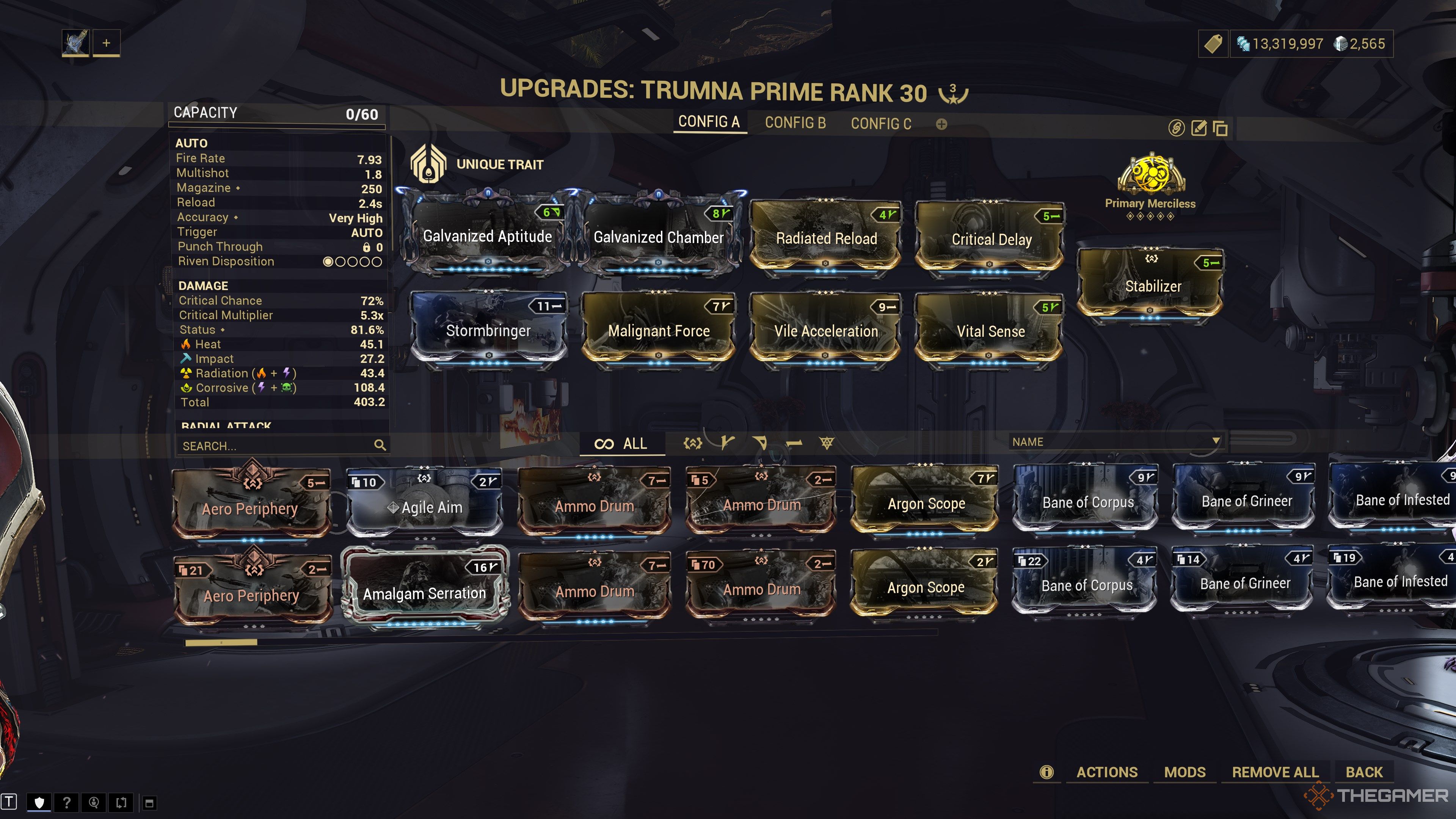 Warframe Trumna Prime Endgame Build