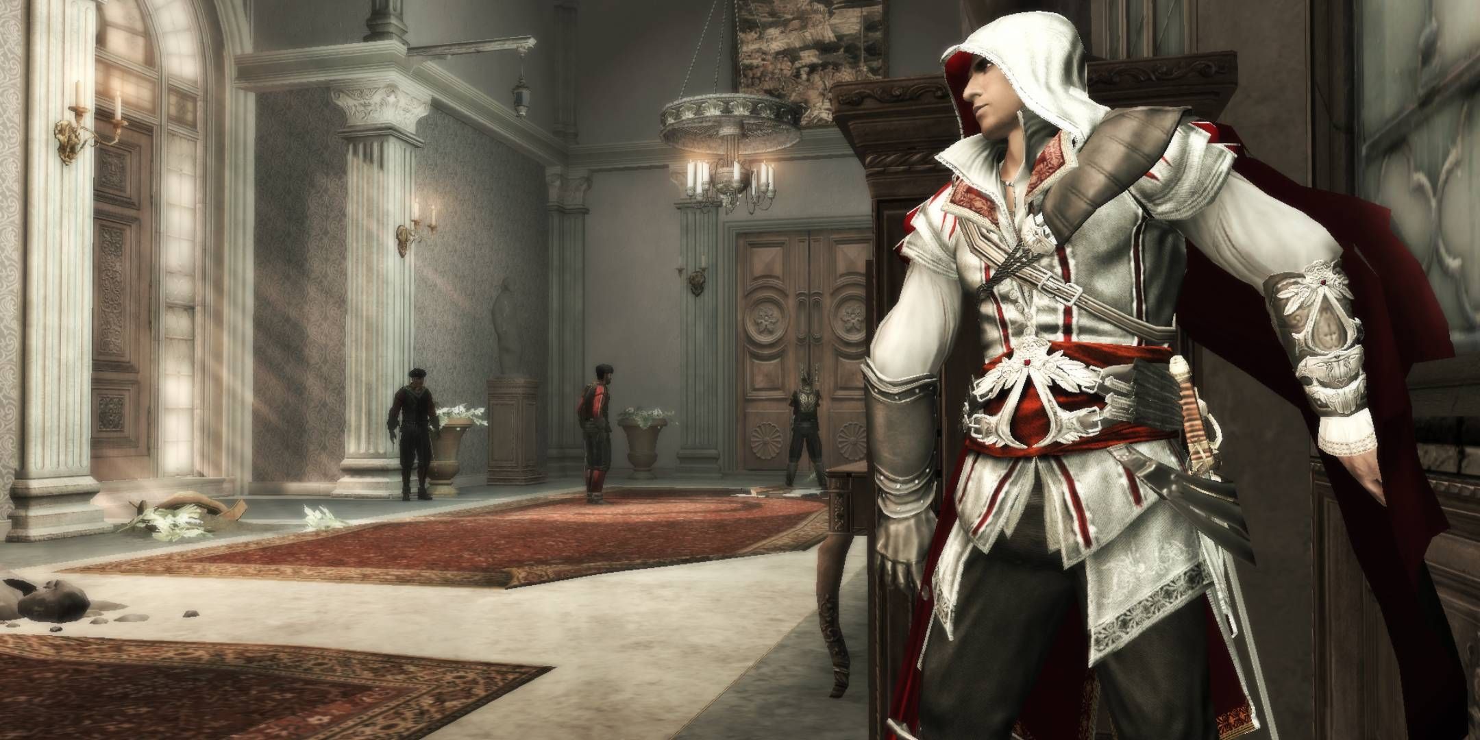 Assassin's Creed 2 - Ezio Auditore da Firenze hiding from guards