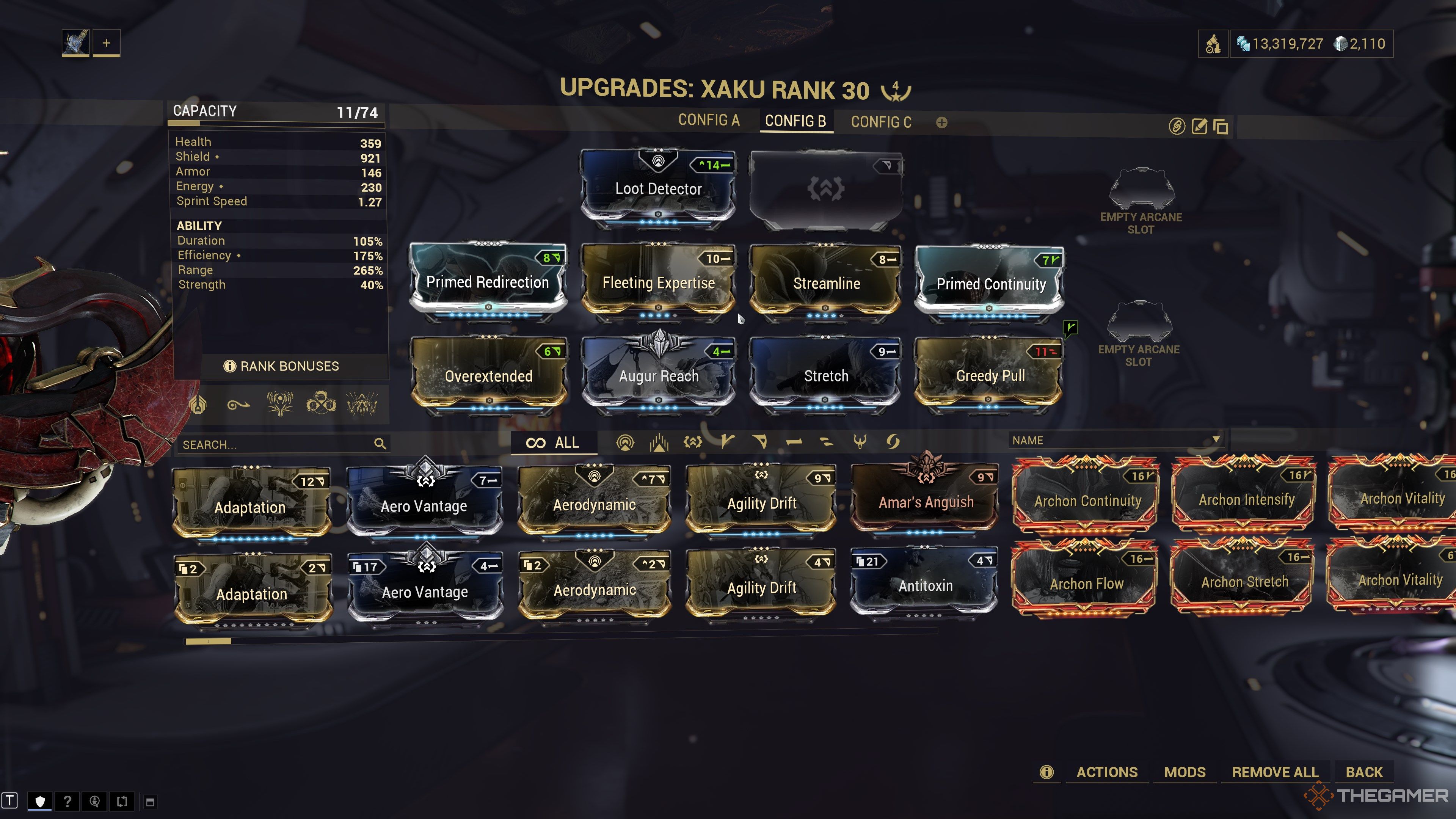 Warframe Xaku Vast Untime Looter Build