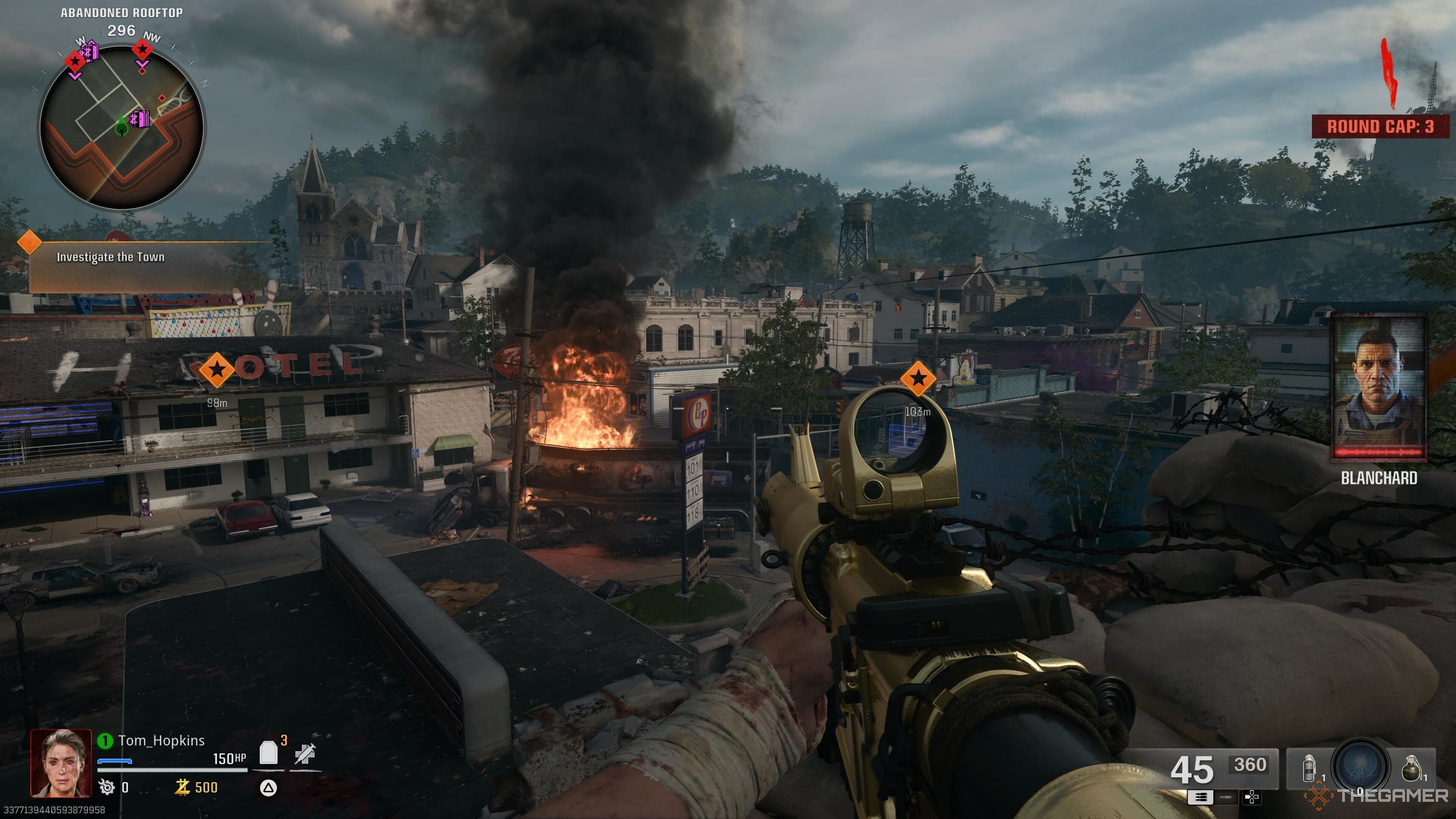 Looking over the town in Zombies in Call Of Duty: Black Ops 6.