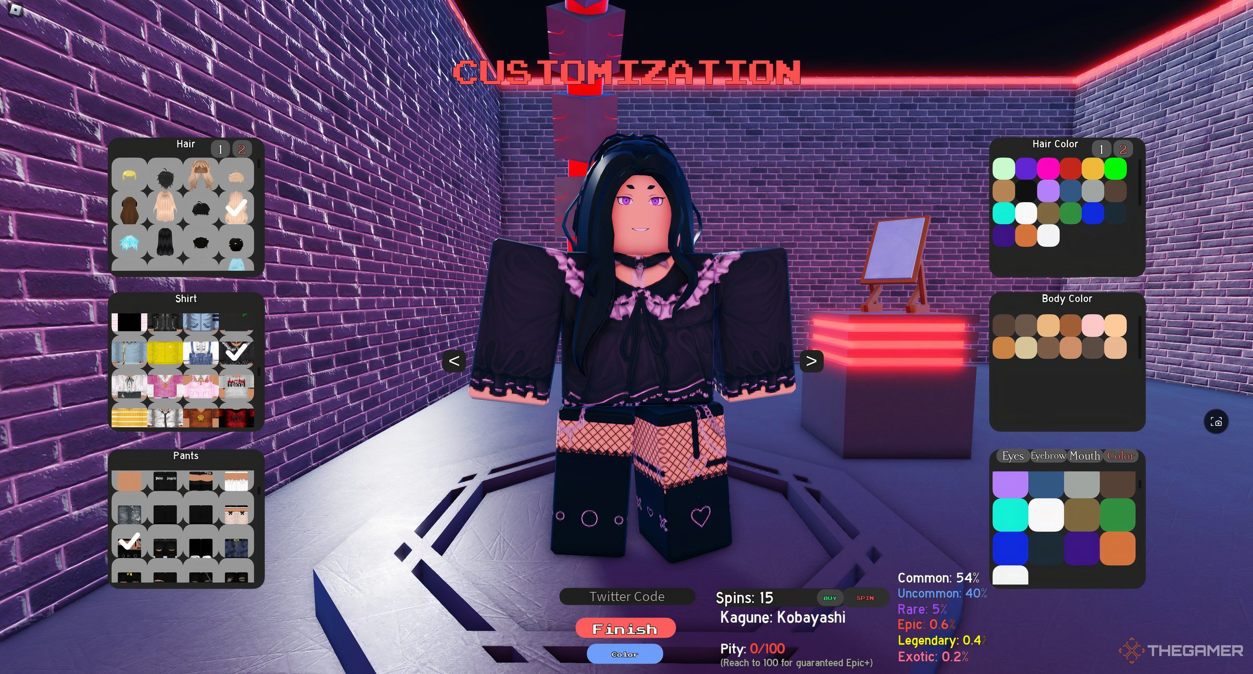 A player spun a common kagune in Roblox: Project Ghoul. 