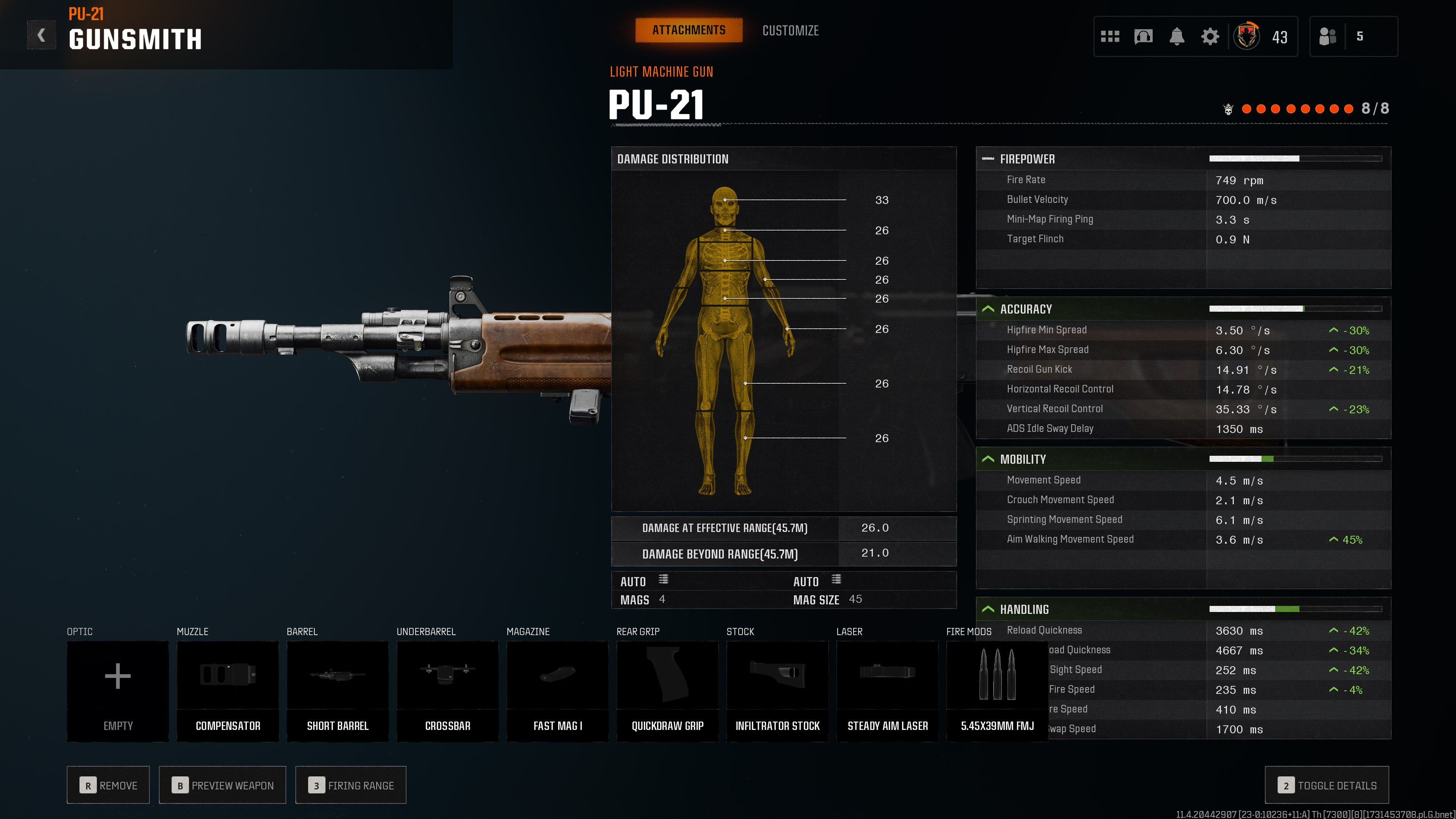 Black Ops 6 PU-21 Gunfighter Build Detailed Stats