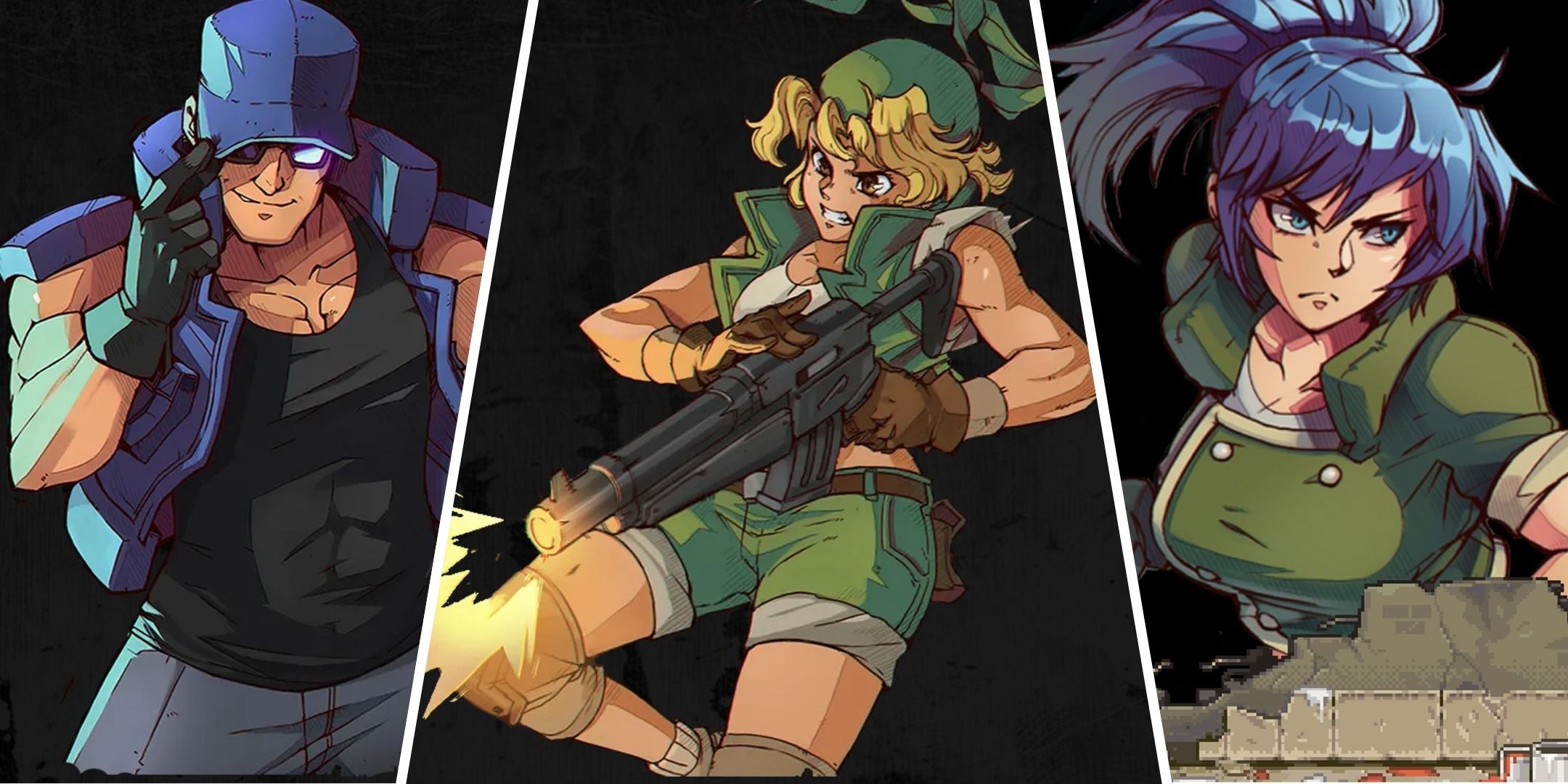 Clark, Eri, And Leona Illustrations In Metal Slug Tactics.