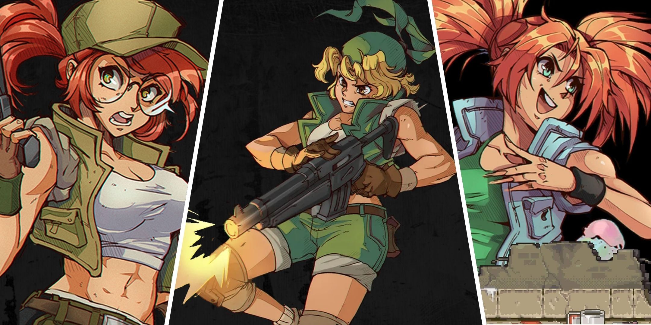 Fio, Eri, And Nadia Illustrations In Metal Slug Tactics.