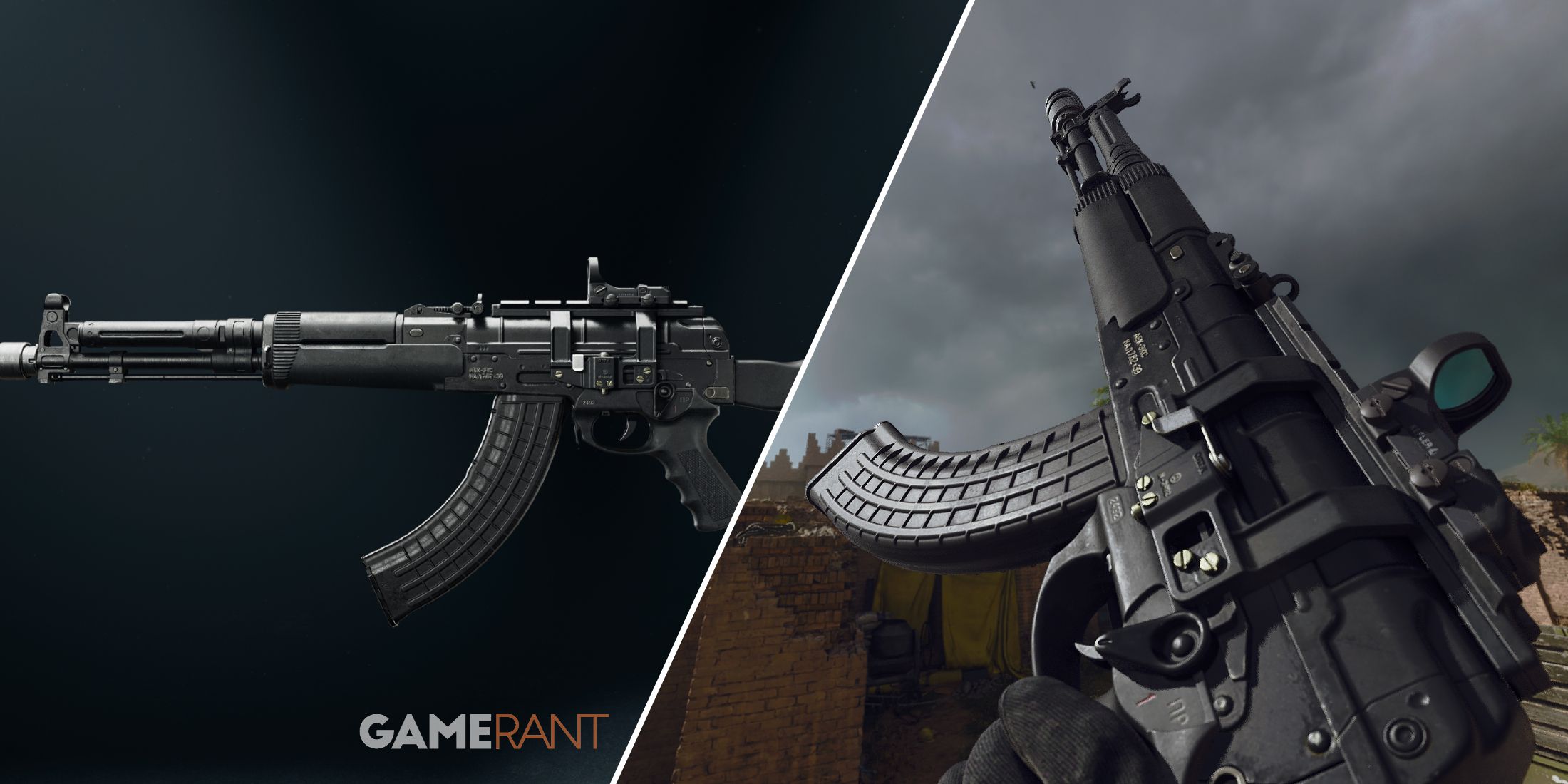 Split-image showcasing the AEK-973 in Black Ops 6