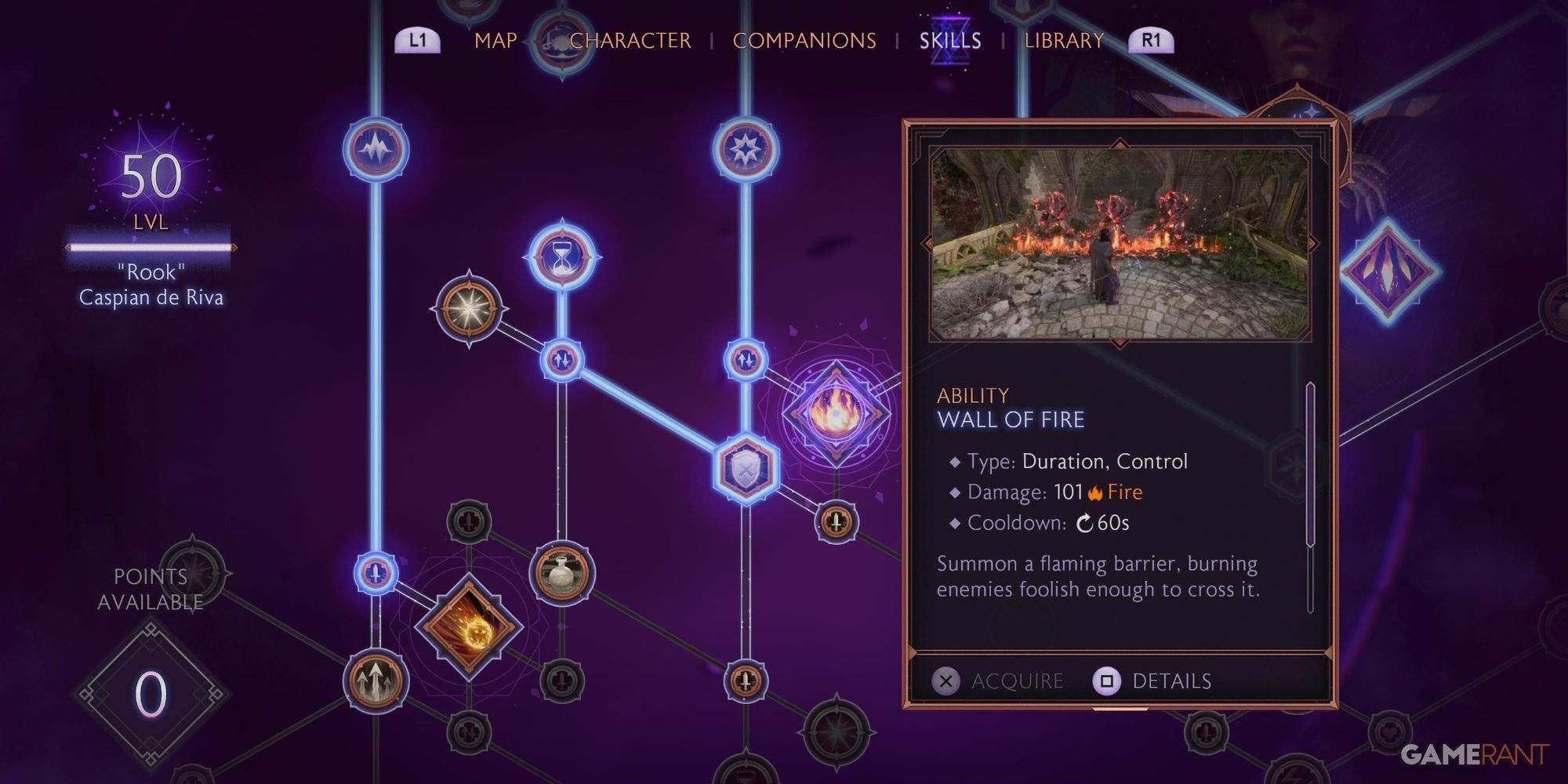 Wall of Fire ability in Dragon Age: The Veilguard