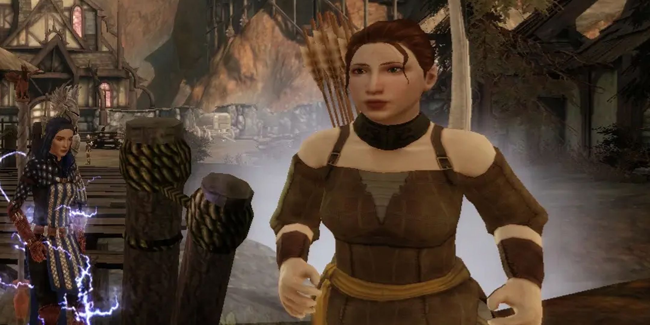 Dragon Age Origins mod that adds young Harding, seen running through Redcliffe.