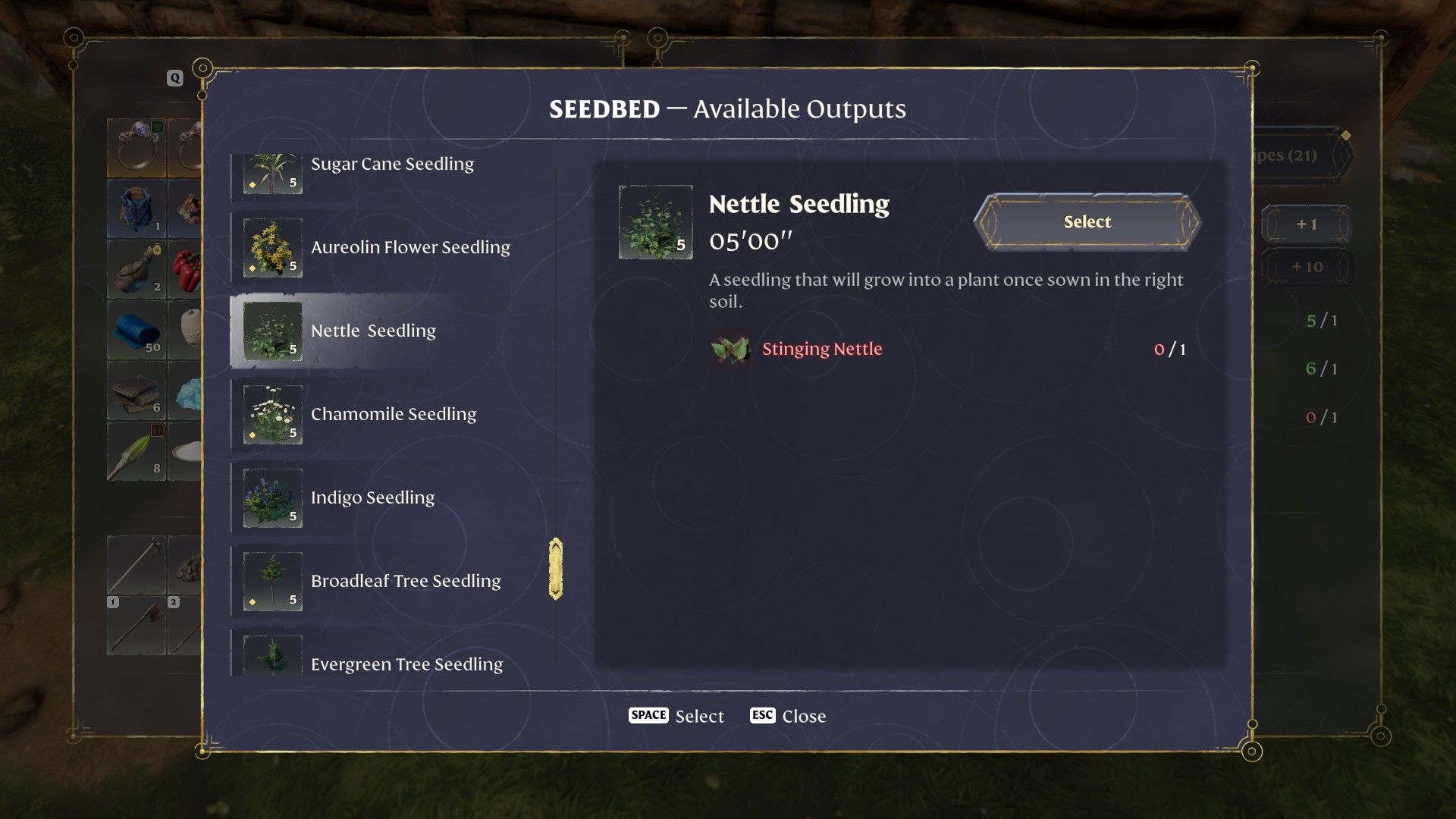 Nettle seed crafting in Enshrouded