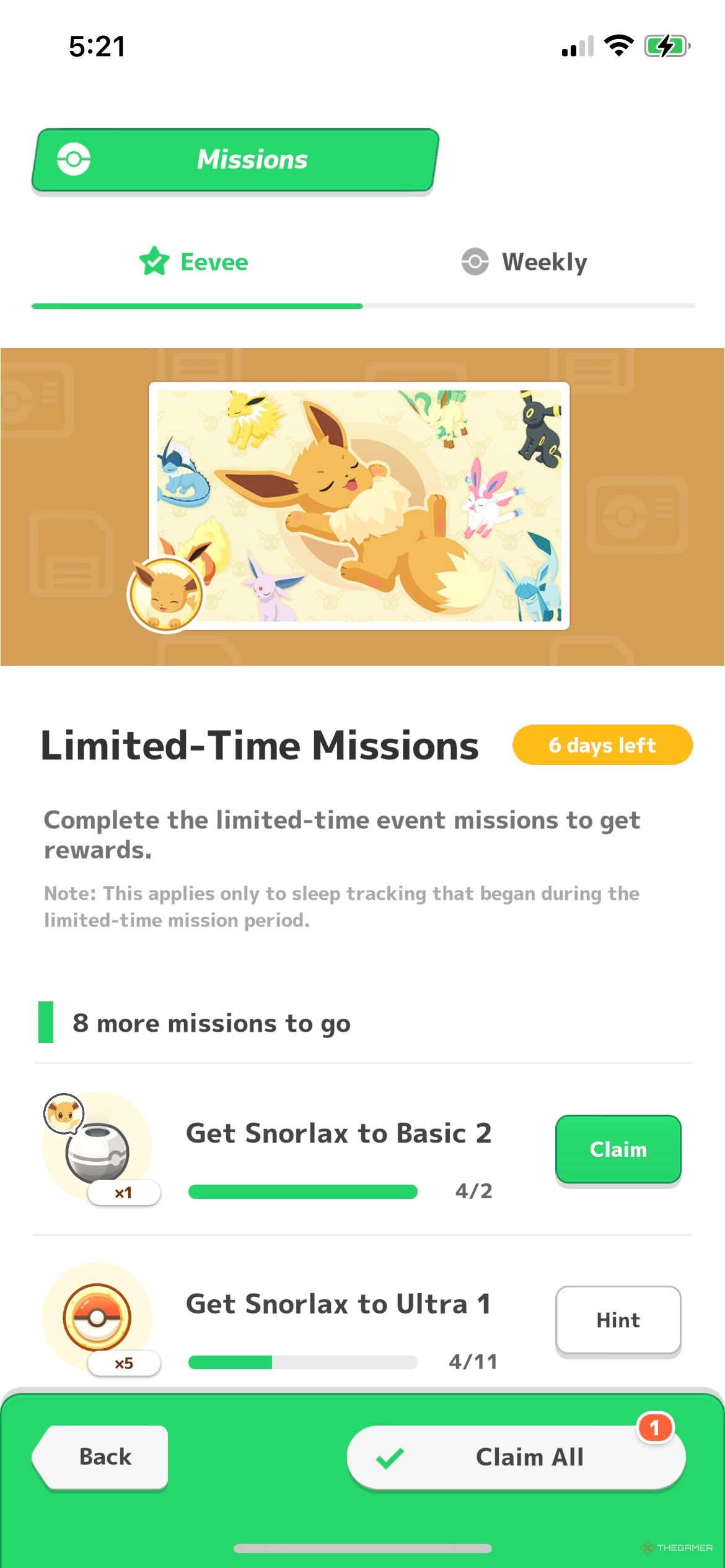 Pokemon Sleep Limited Time Eevee Week 2024 Special Missions.