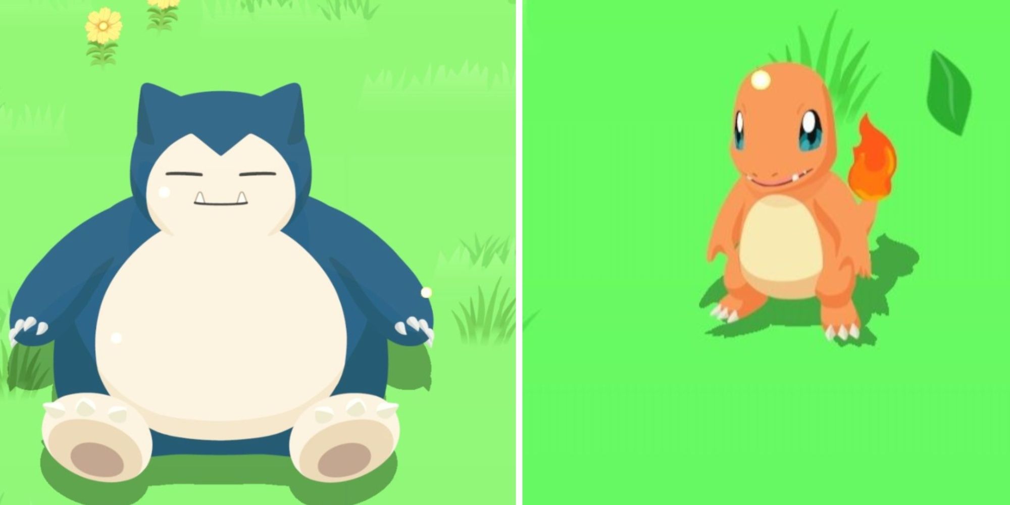 Snorlax and Charizard side by side in Pokemon Sleep