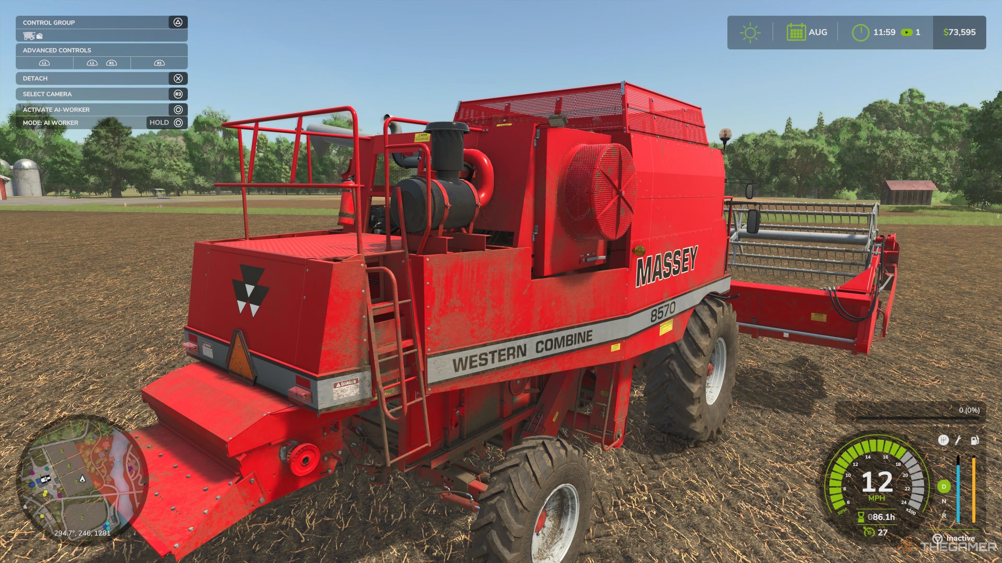 The Massen Western Combine Harvester in Farming Simulator 25.