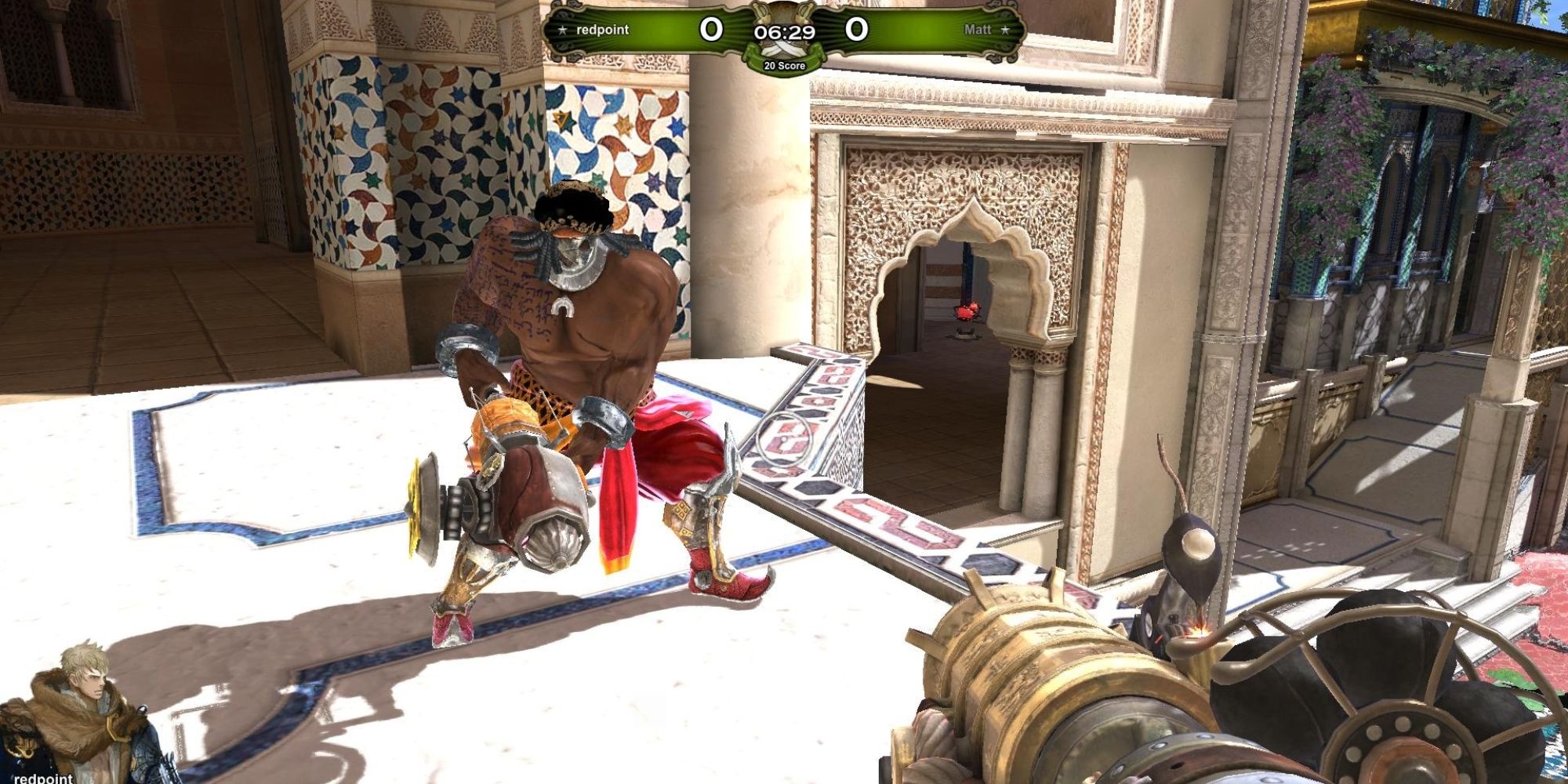 Two characters aiming at each other in Renaissance Heroes