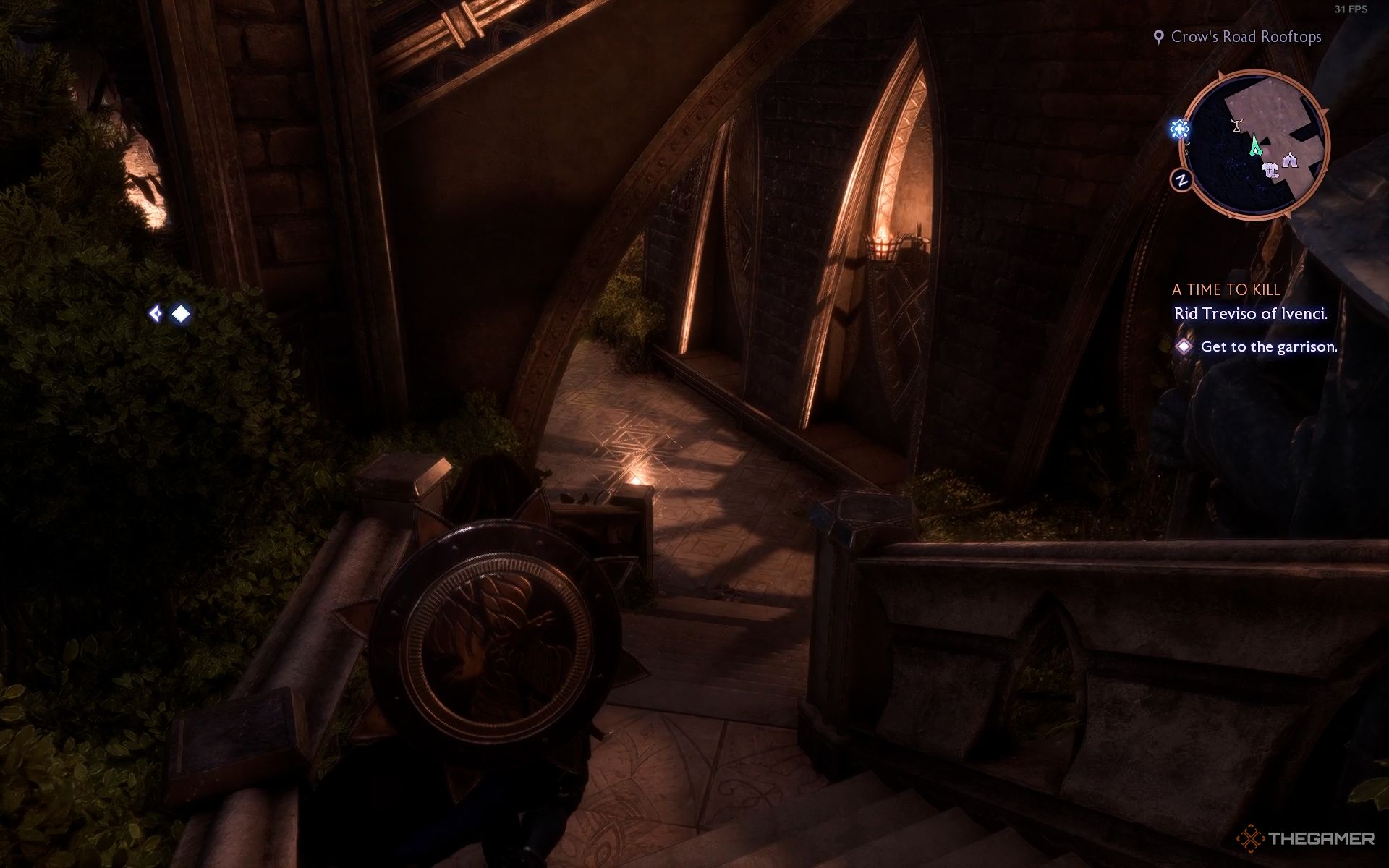 taking stairs to reach Crow's Road Rooftop  in Dragon Age The Veilguard.