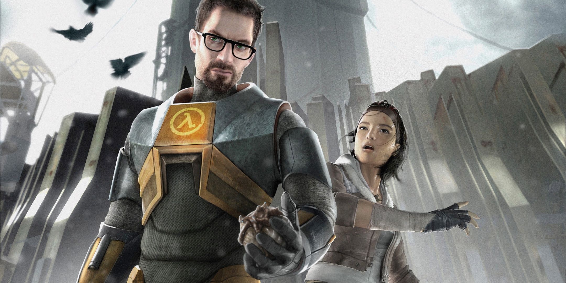 Gordon Freeman and Alyx Vance in the Half-Life 2 key art. 