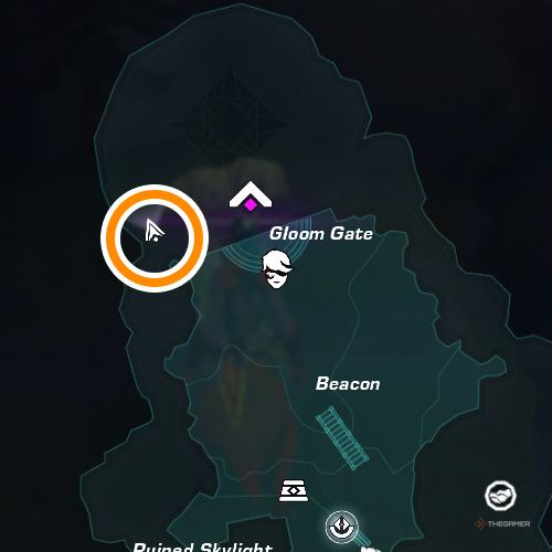 An orange circle shows the location of the first Kyros Memory in Wayfinder