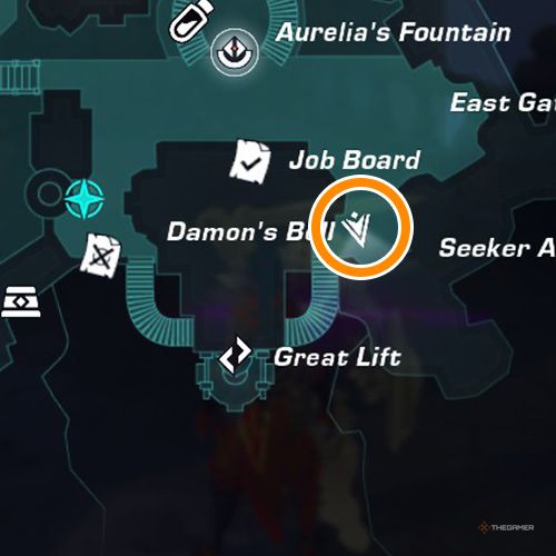 An orange circle shows the location of the first Wingrave Memory in Wayfinder