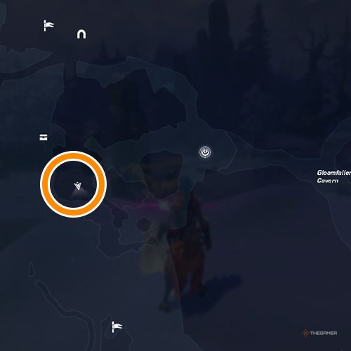 An orange circle shows the location of the eighth Wingrave Memory in Wayfinder