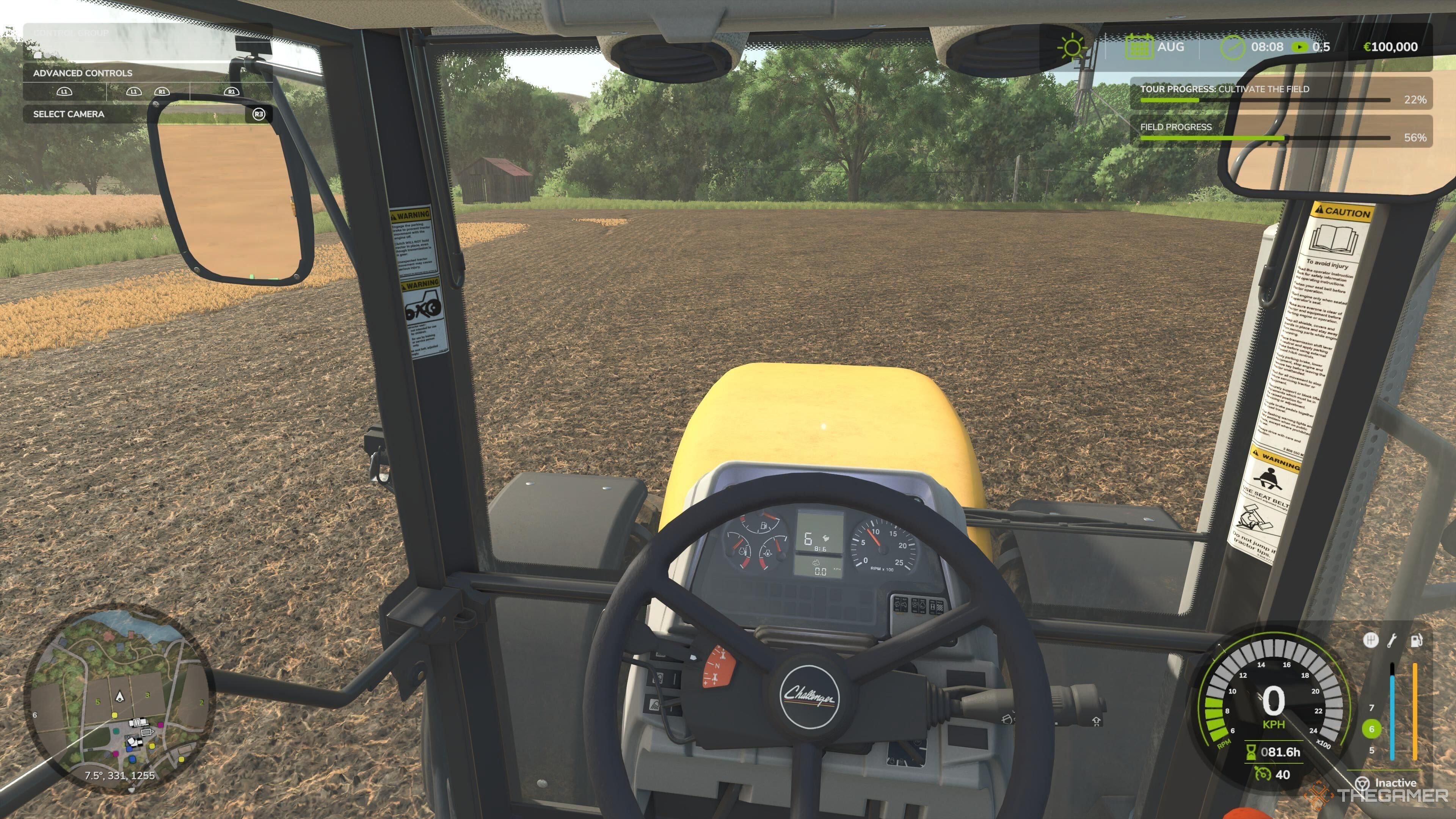 Driving the Massey in Farming Simulator 25