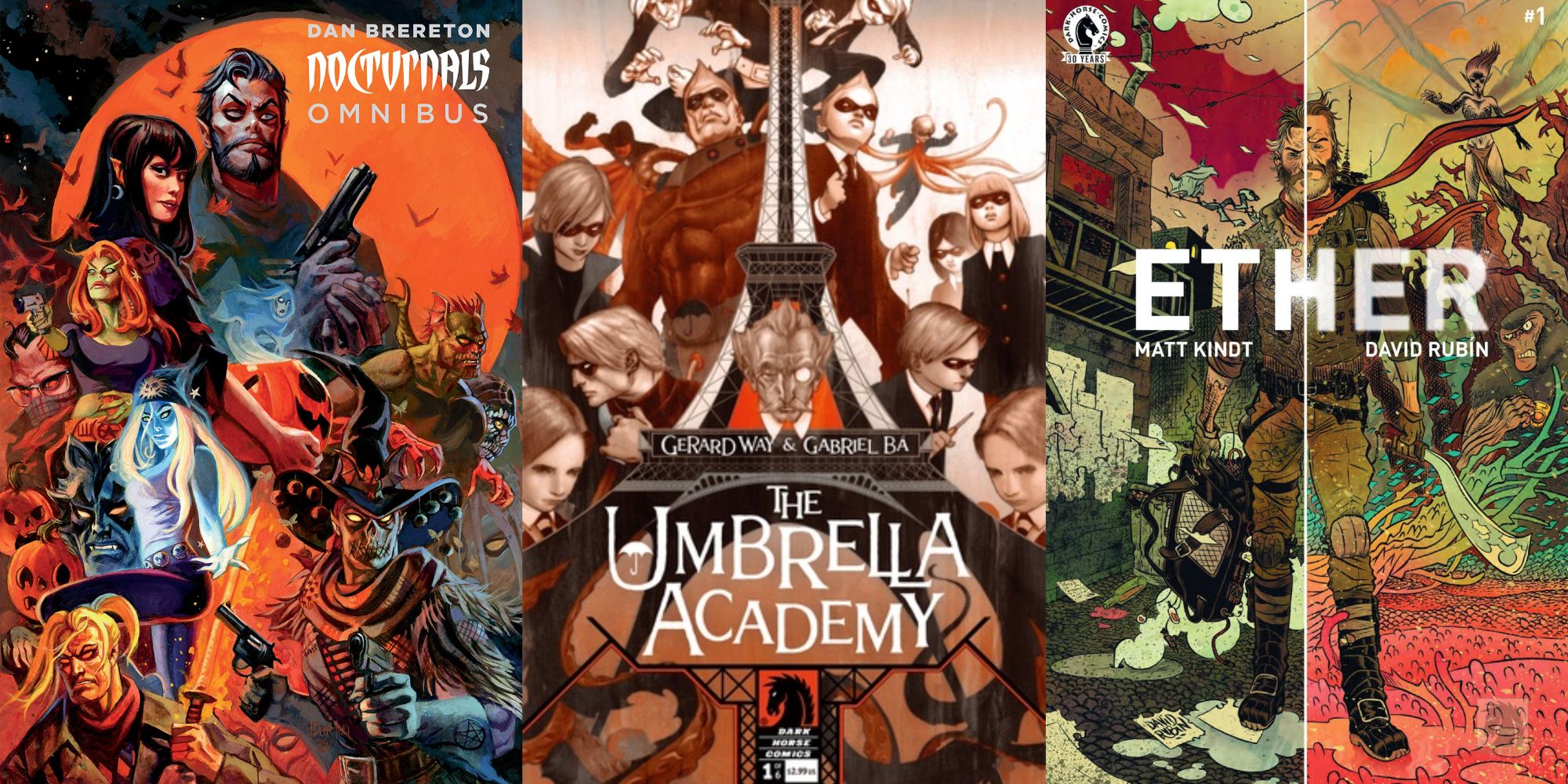 10 Dark Horse Comics That Would Make Great Games featuring Nocturnals, The Umbrella Academ, and Ether