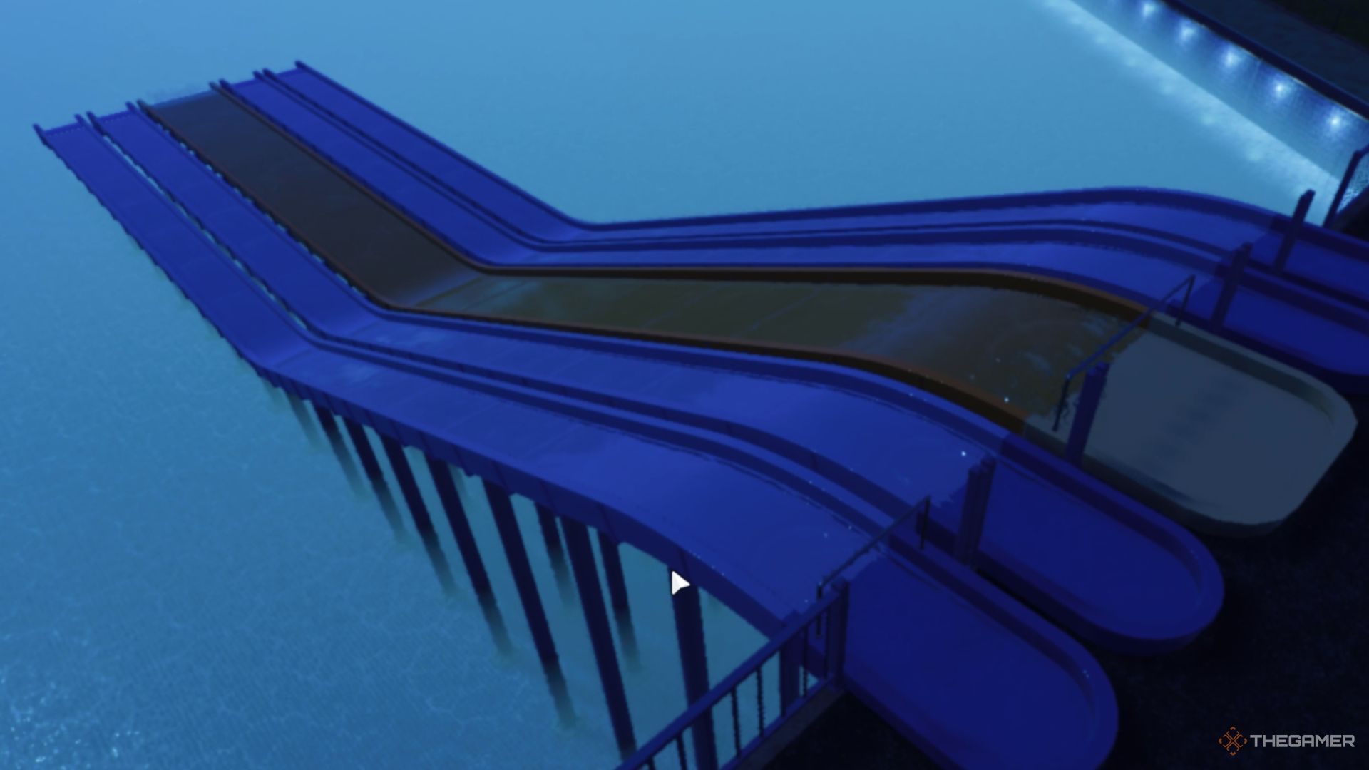 The multi-race flume is shown in Planet Coaster 2.