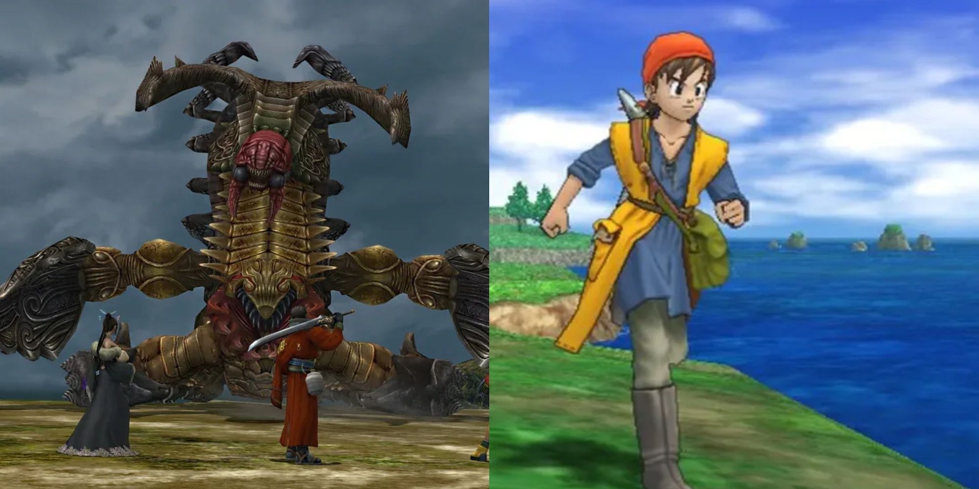 Final Fantasy 10 on the left, Dragon Quest 8 on the right