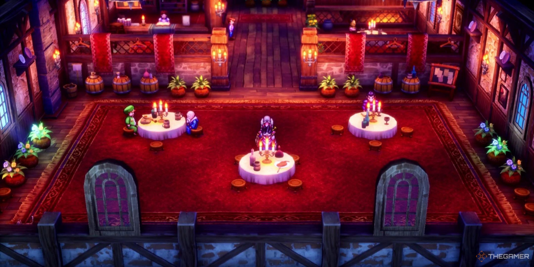 The party stands in the pub in Aliahan in Dragon Quest 3 Remake.