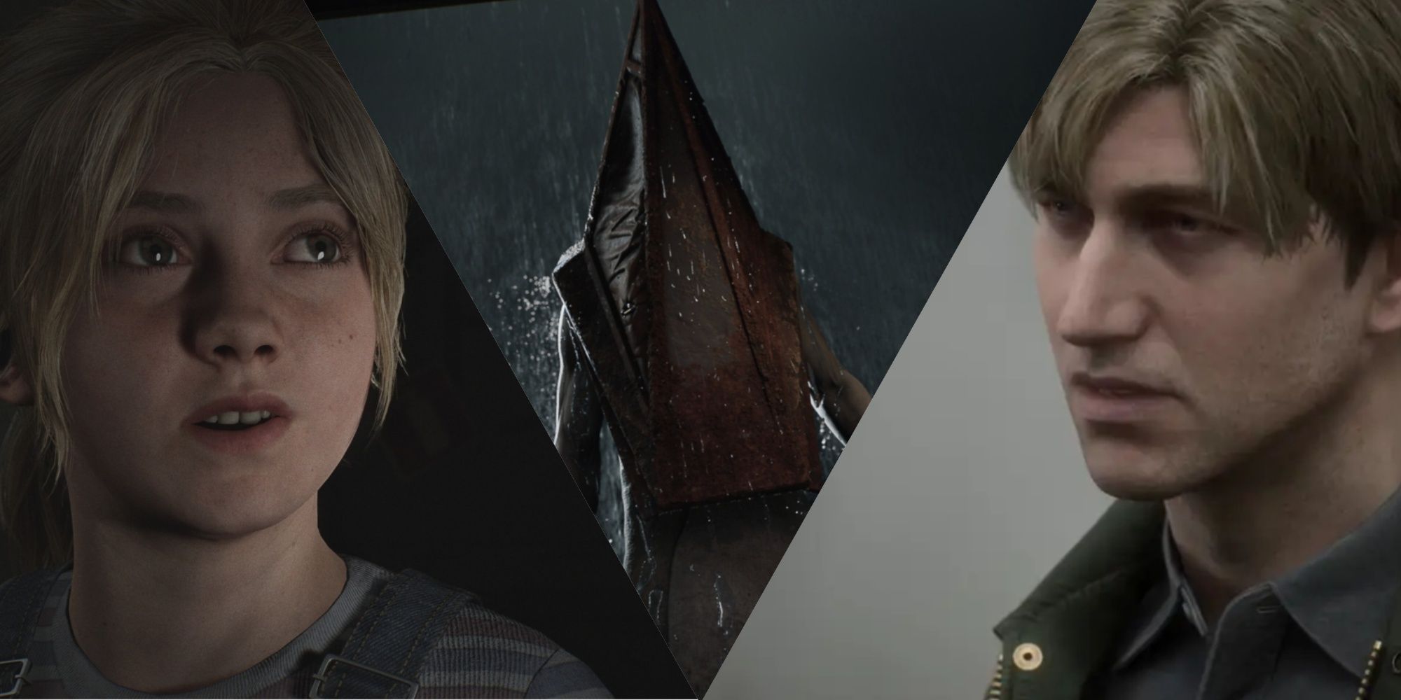 Silent Hill 2 collage featuring different characters closeups