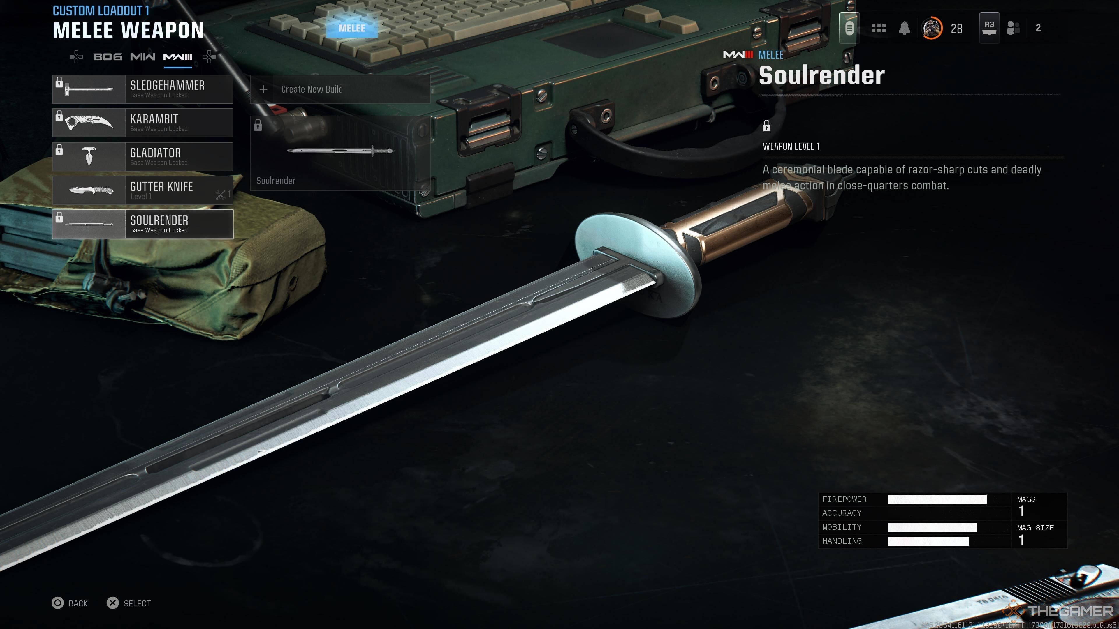 The Soulrender sword in Warzone.