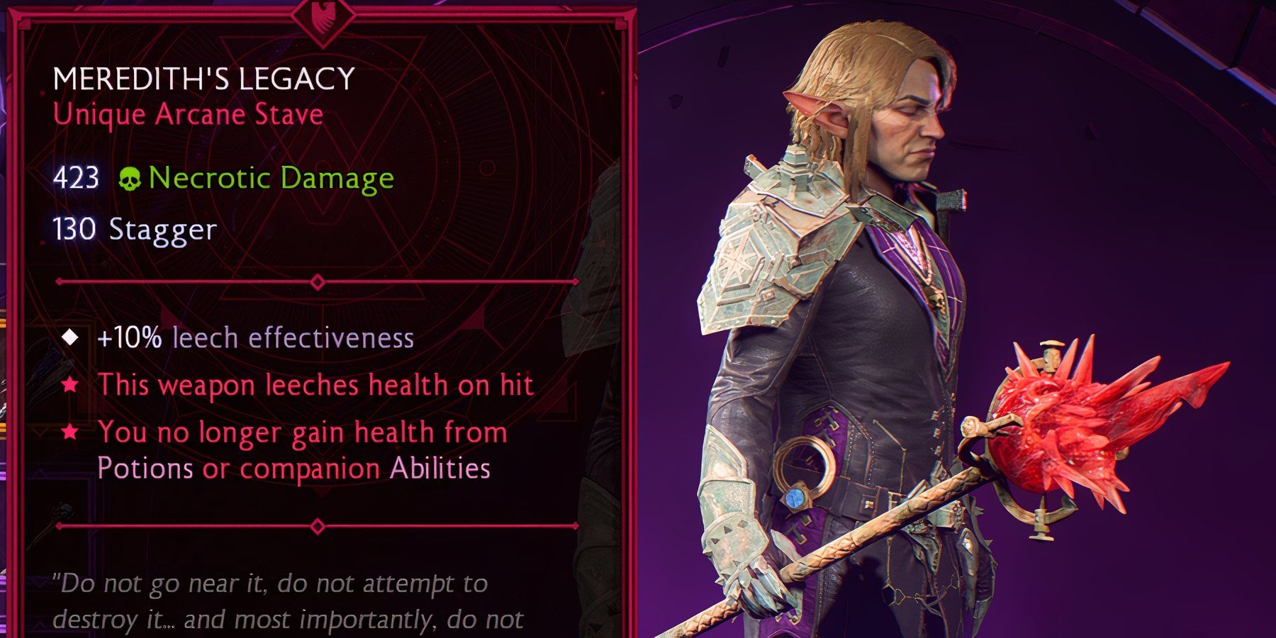 Dragon Age The Veilguard Meredith's Legacy Staff