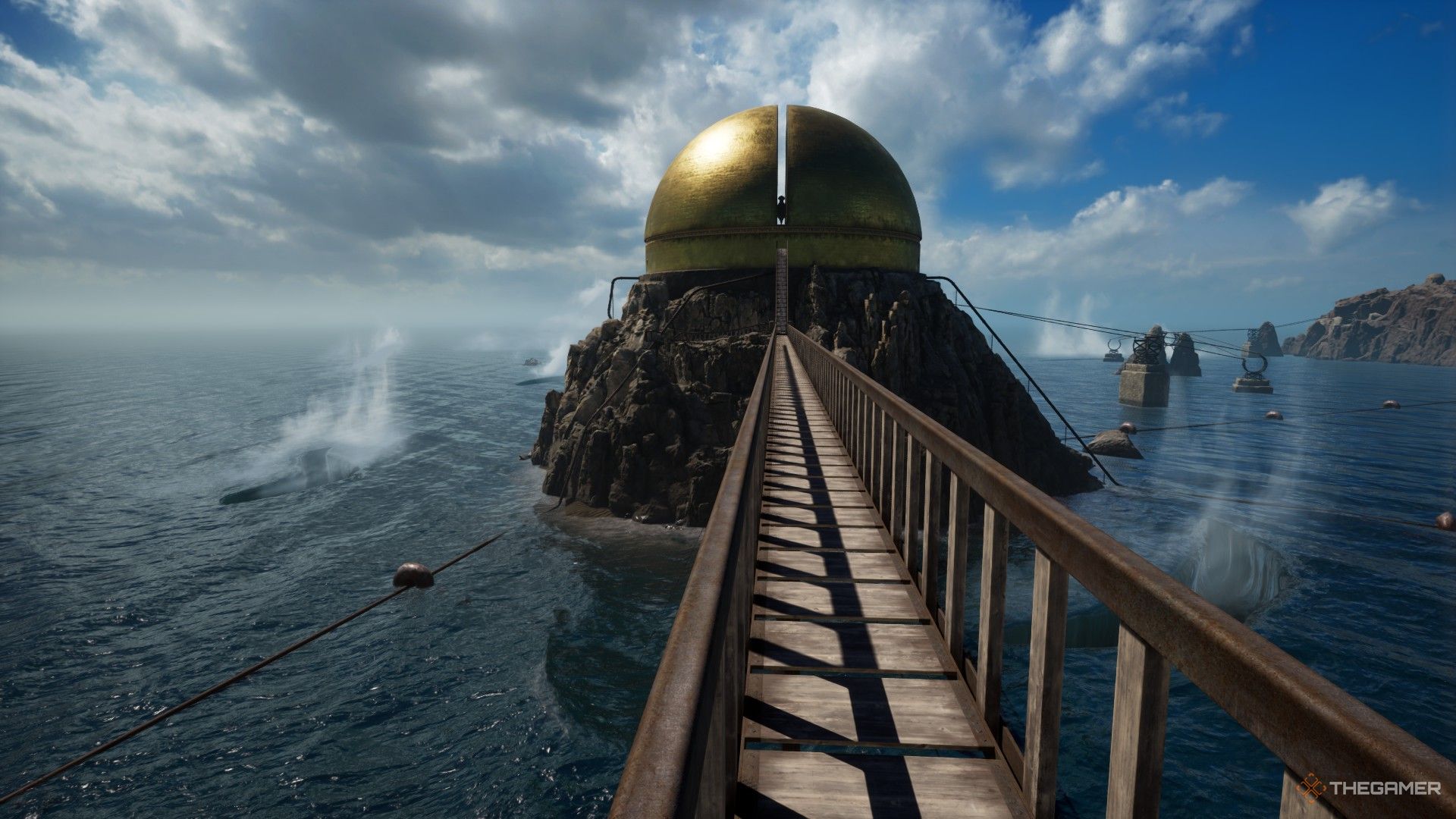 the boiler island bridge if left intact in Riven (2024)