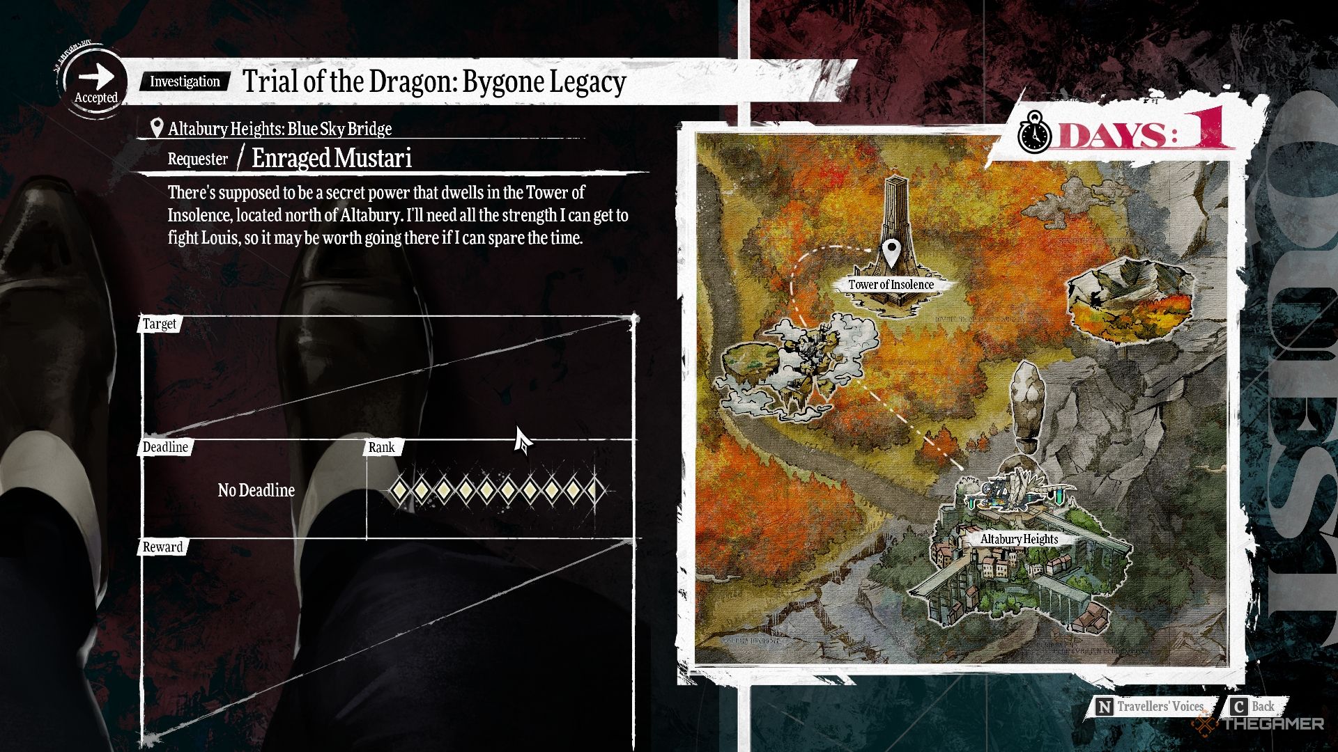 Quest details for Trial of the Dragon: Bygone Legacy in Metaphor: ReFantazio.