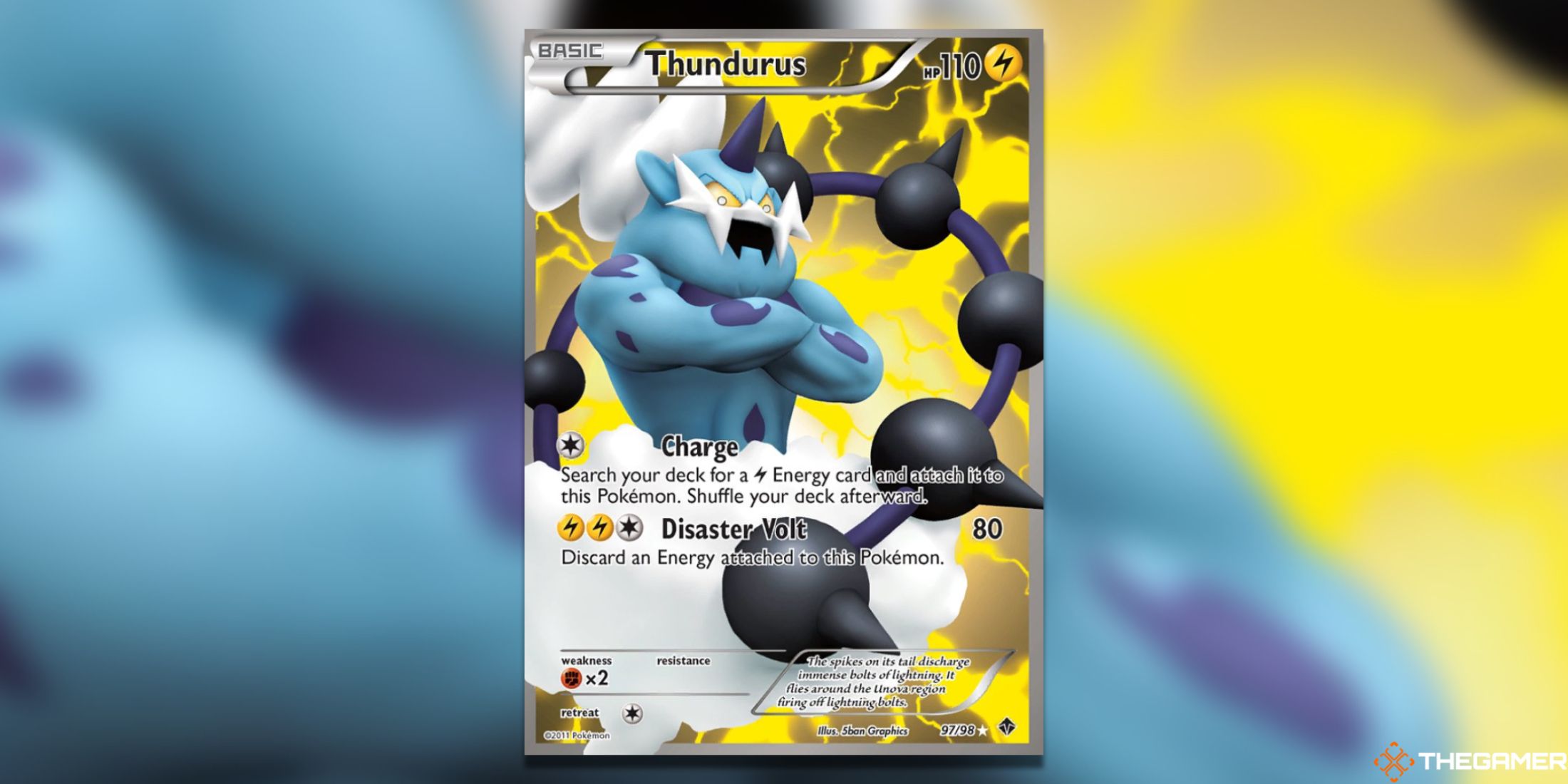 The Emerging Powers Thundurus from the Pokemon TCG.