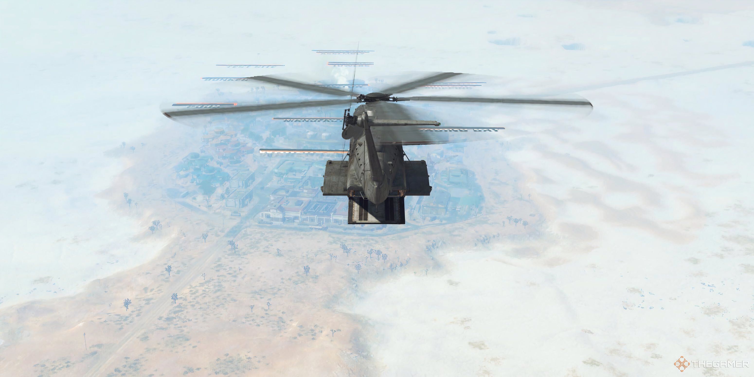 A helicopter above Area 99 in Call of Duty: Warzone.