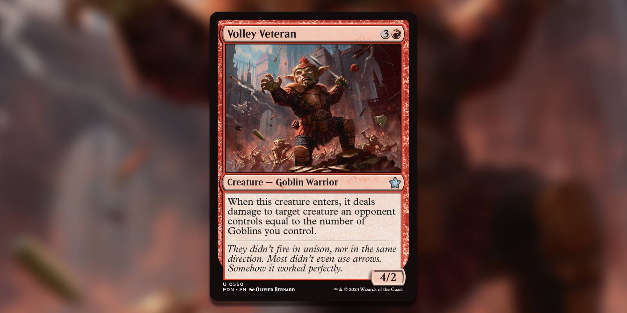 The Magic The Gathering card Volley Veteran by Olivier Bernard