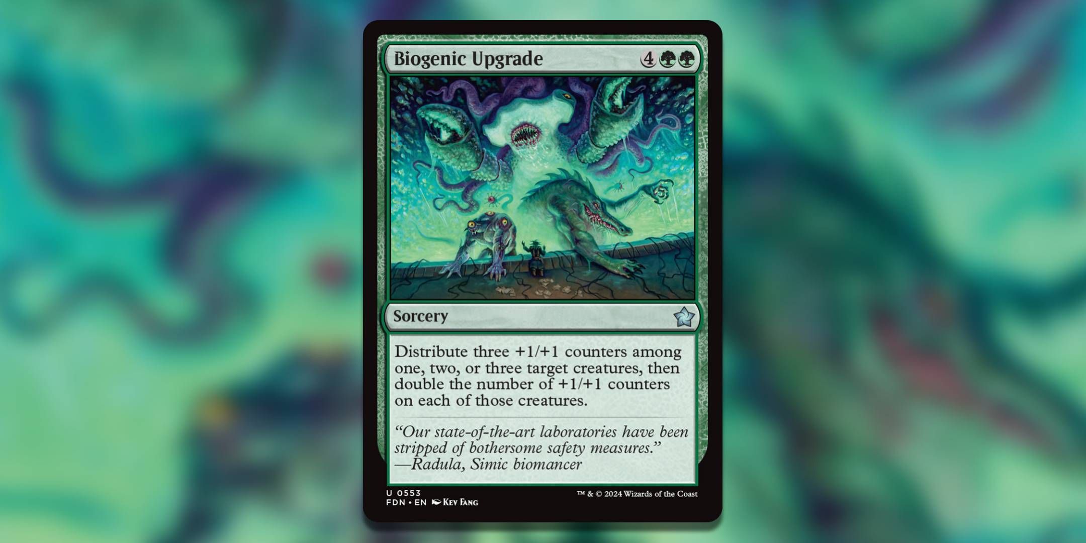 The Magic The Gathering card Biogenic Upgrade by Kev Fang.