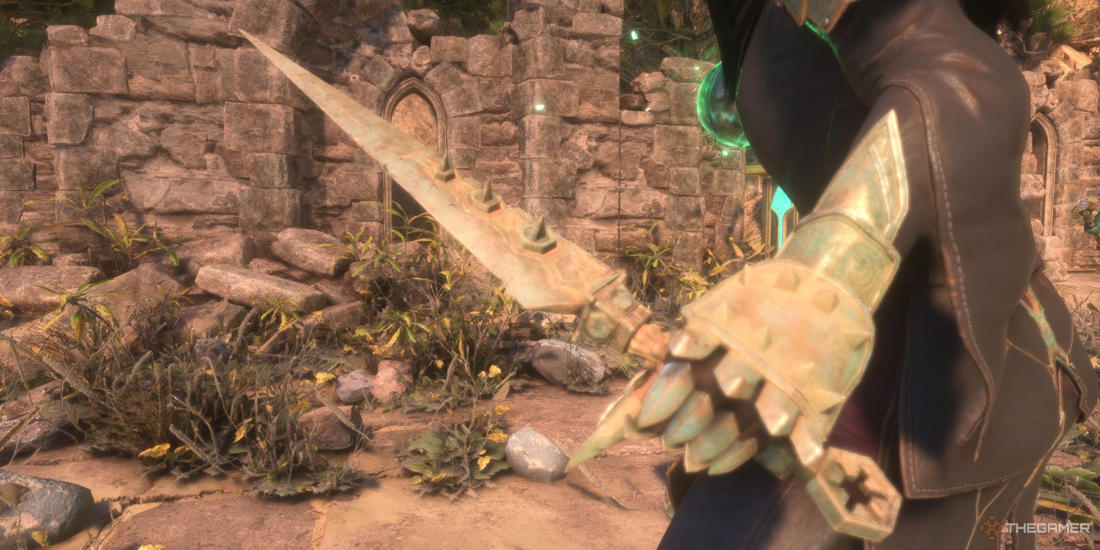 Rook wielding Timeworn Mageknife in Dragon Age: The Veilguard.