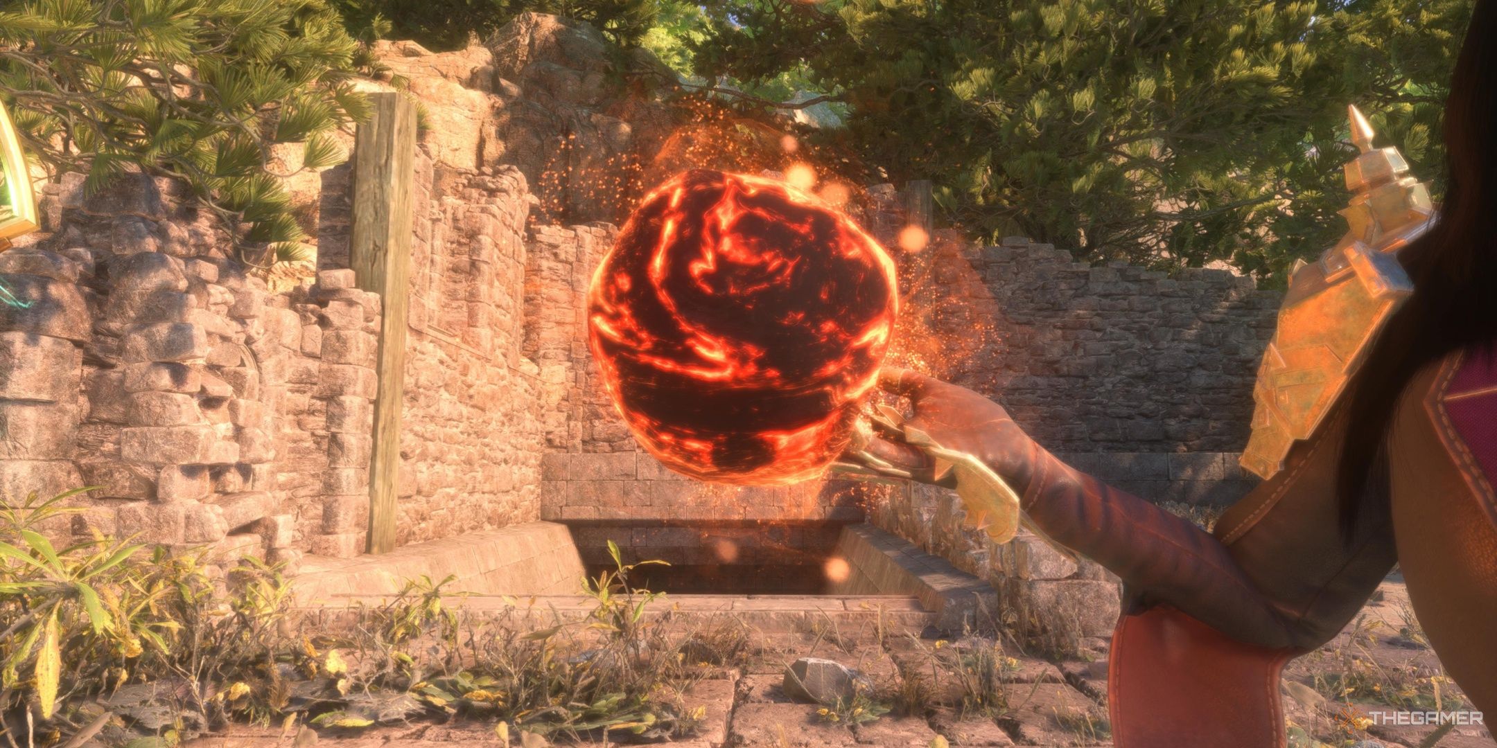 Rook wielding Urthemiel's Ash in Dragon Age: The Veilguard.