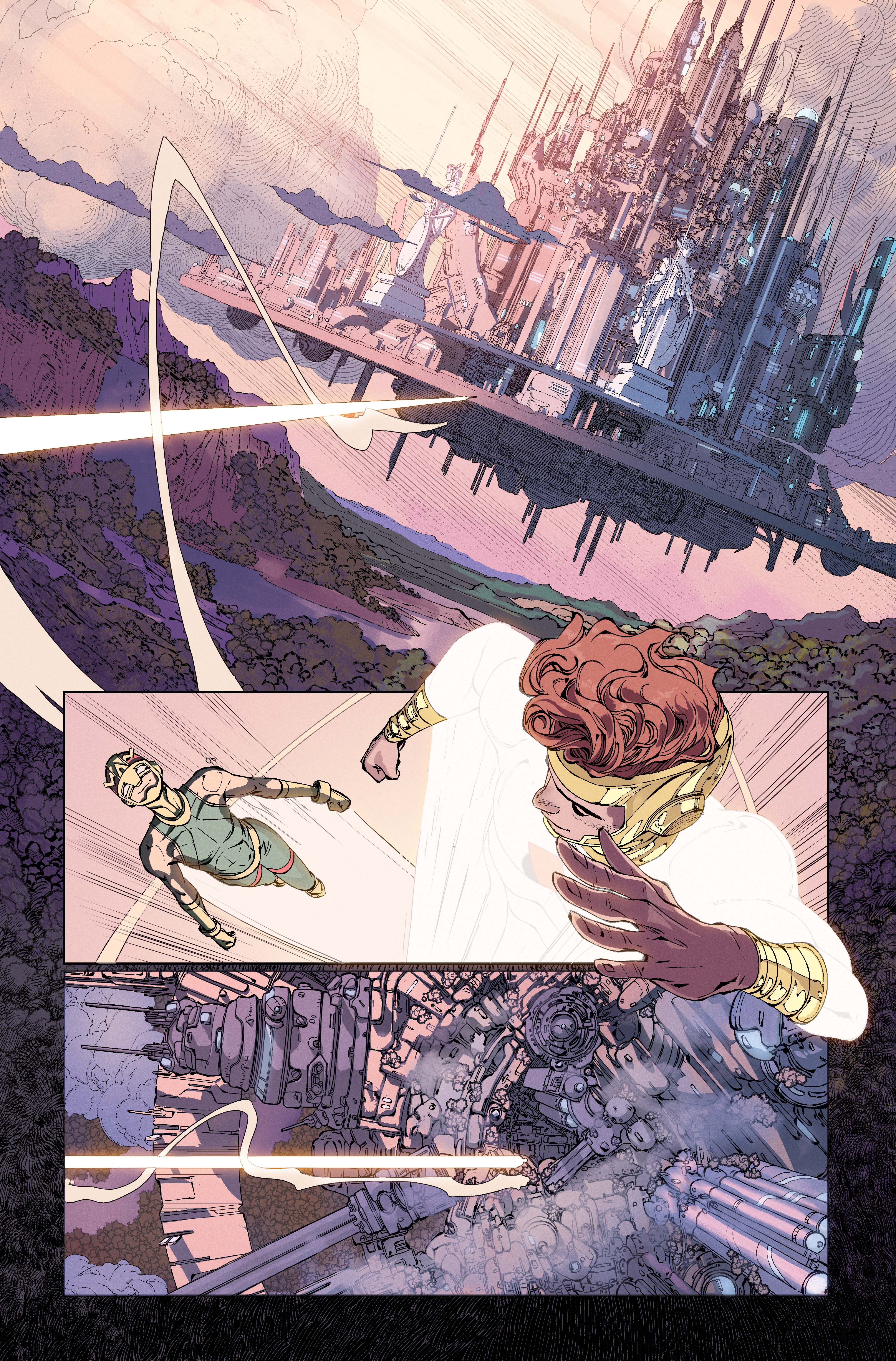 Evan Cagle's interior art from New Gods #1.