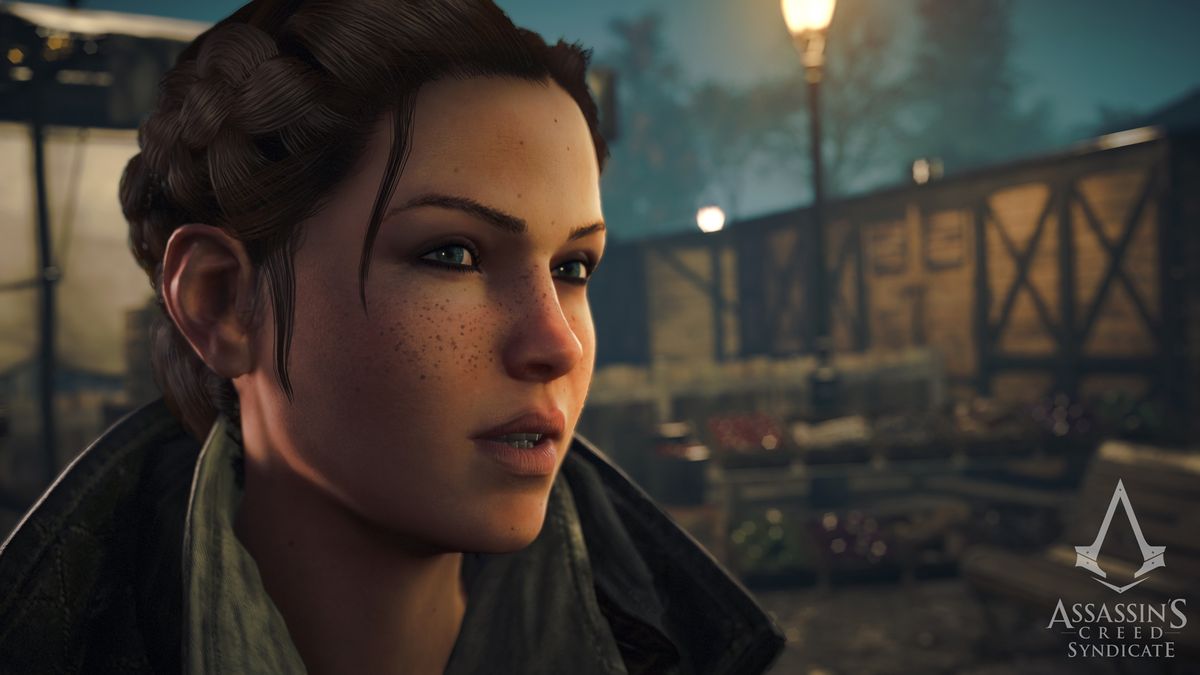 Assassin's Creed Syndicate production still of protagonist Evie Frye