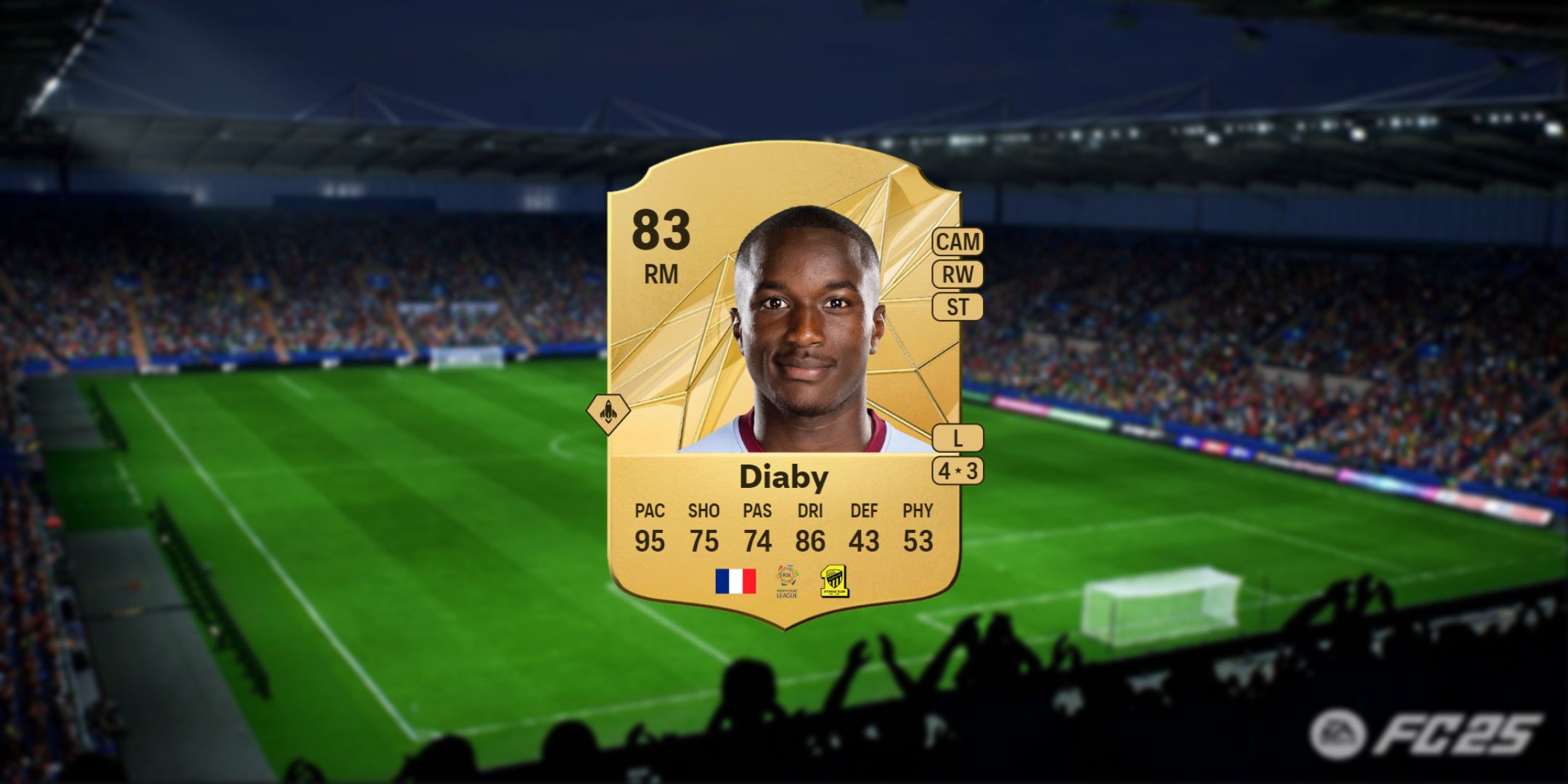 Moussa Diaby's card in EA Sports FC 25.