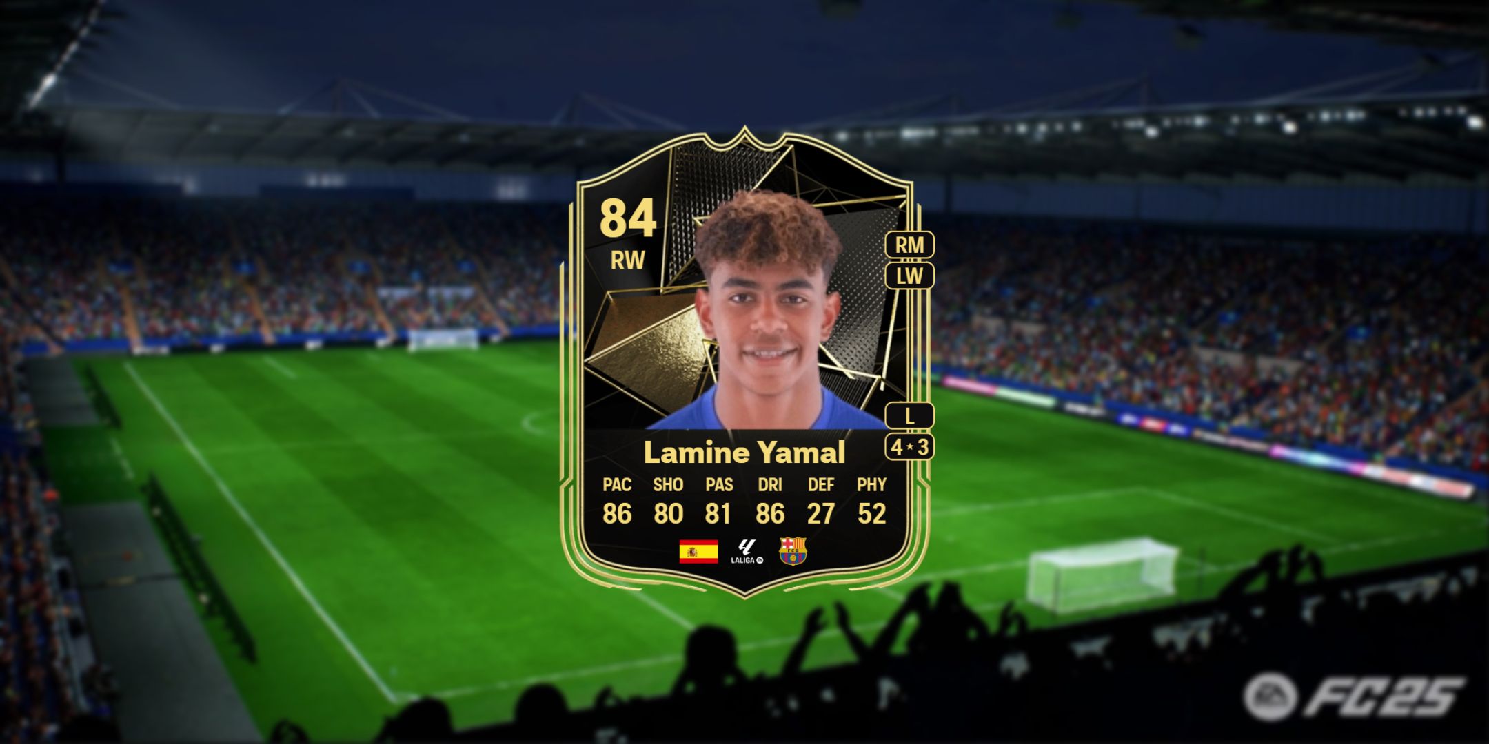 Lamine Yamal's card in EA Sports FC 25.