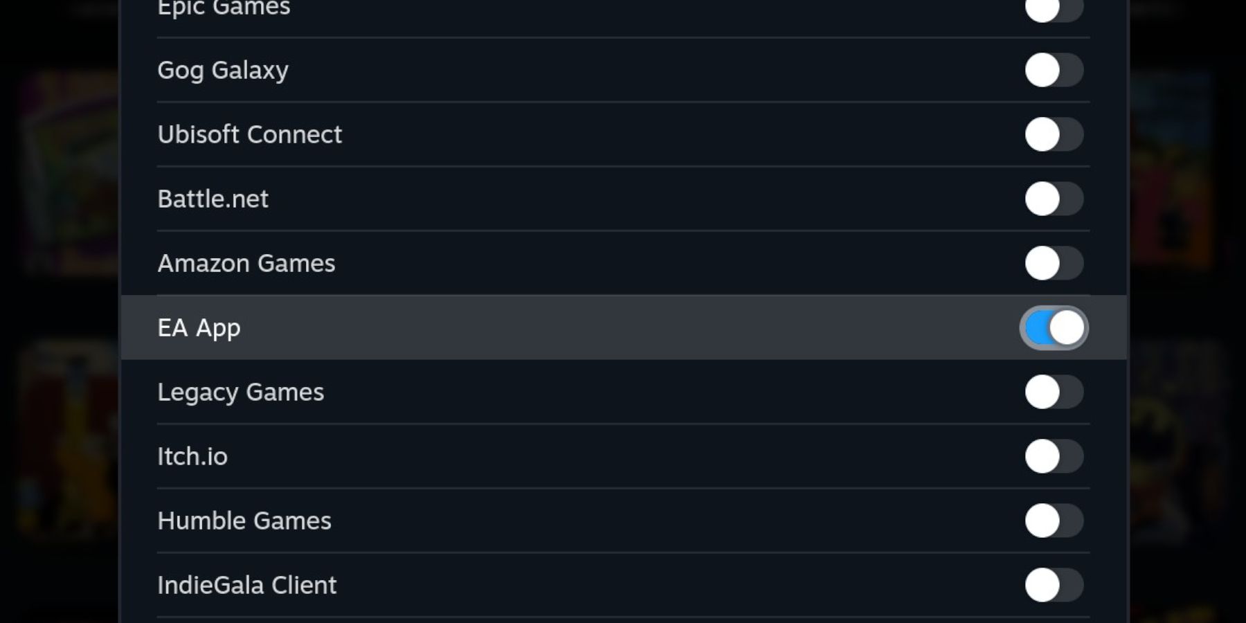 Toggle on the EA Games App on the Steam Deck with NonSteamLauncher