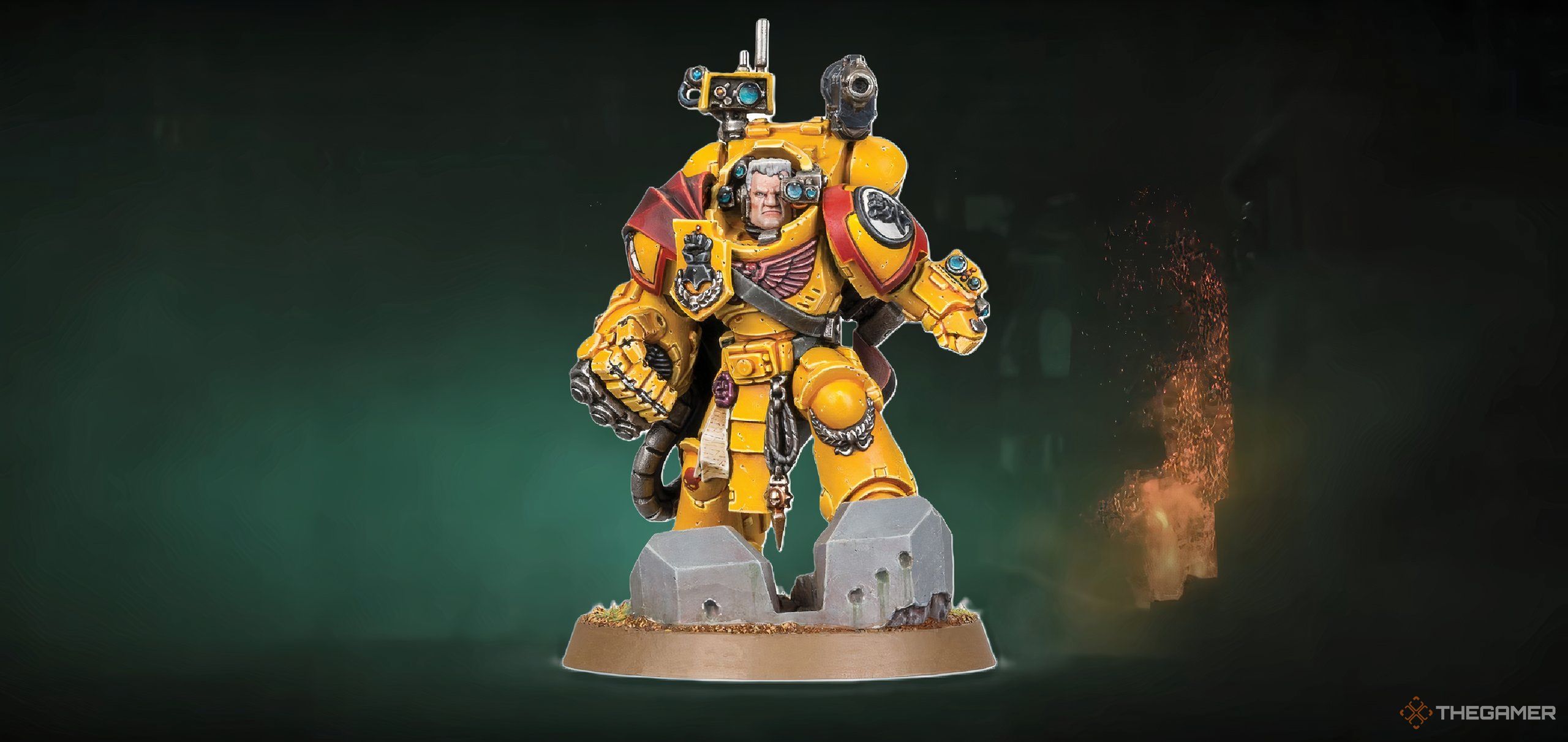 The Space Marine Captain Tor Garadon of the Imperial Fists from Warhammer 40,000 tabletop.