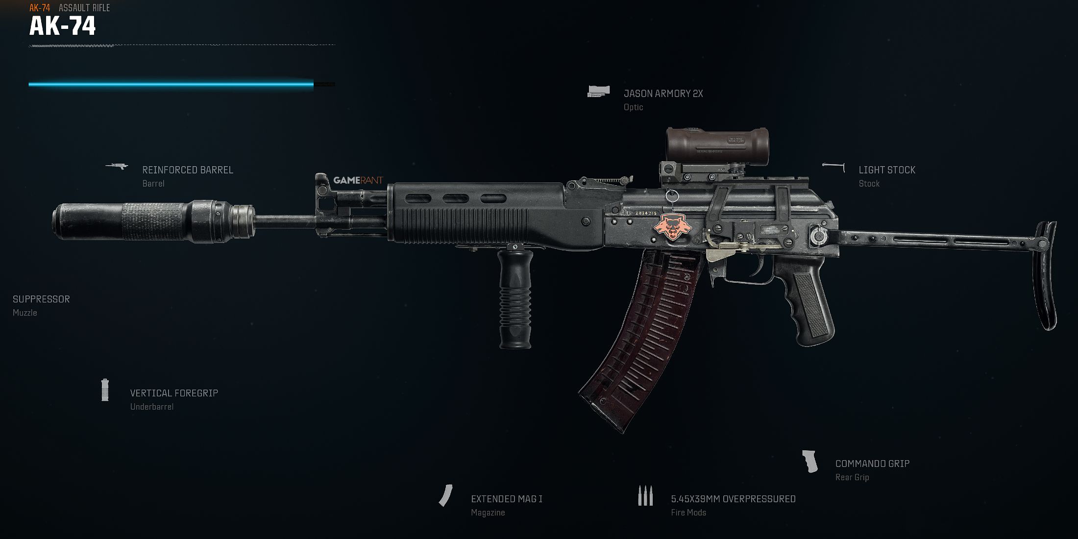 Screenshot showcasing the best AK-74 build in Warzone 