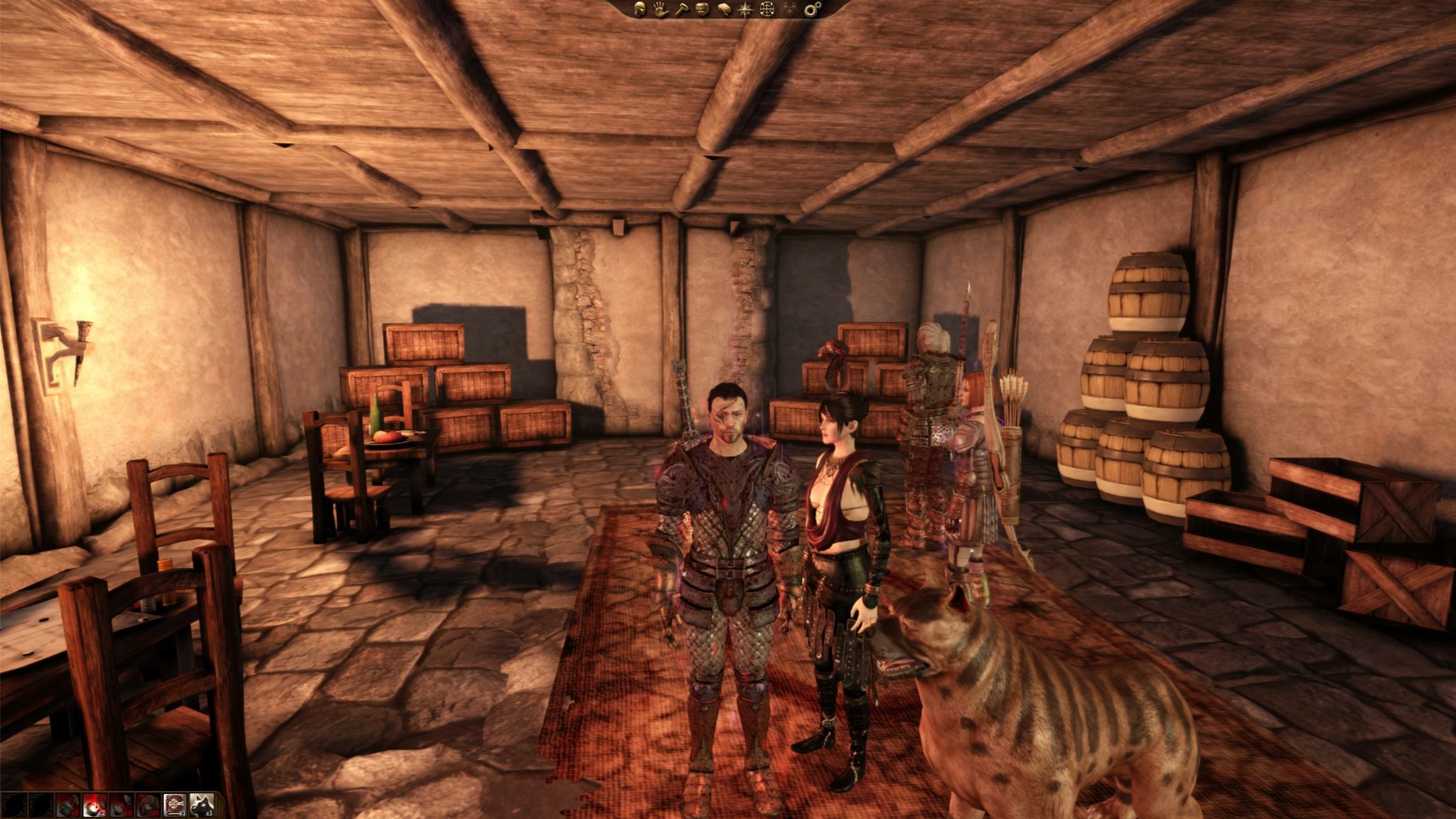 Screenshot using the Dragon Age Origins mod Extra Dog Slot by Dheuster.