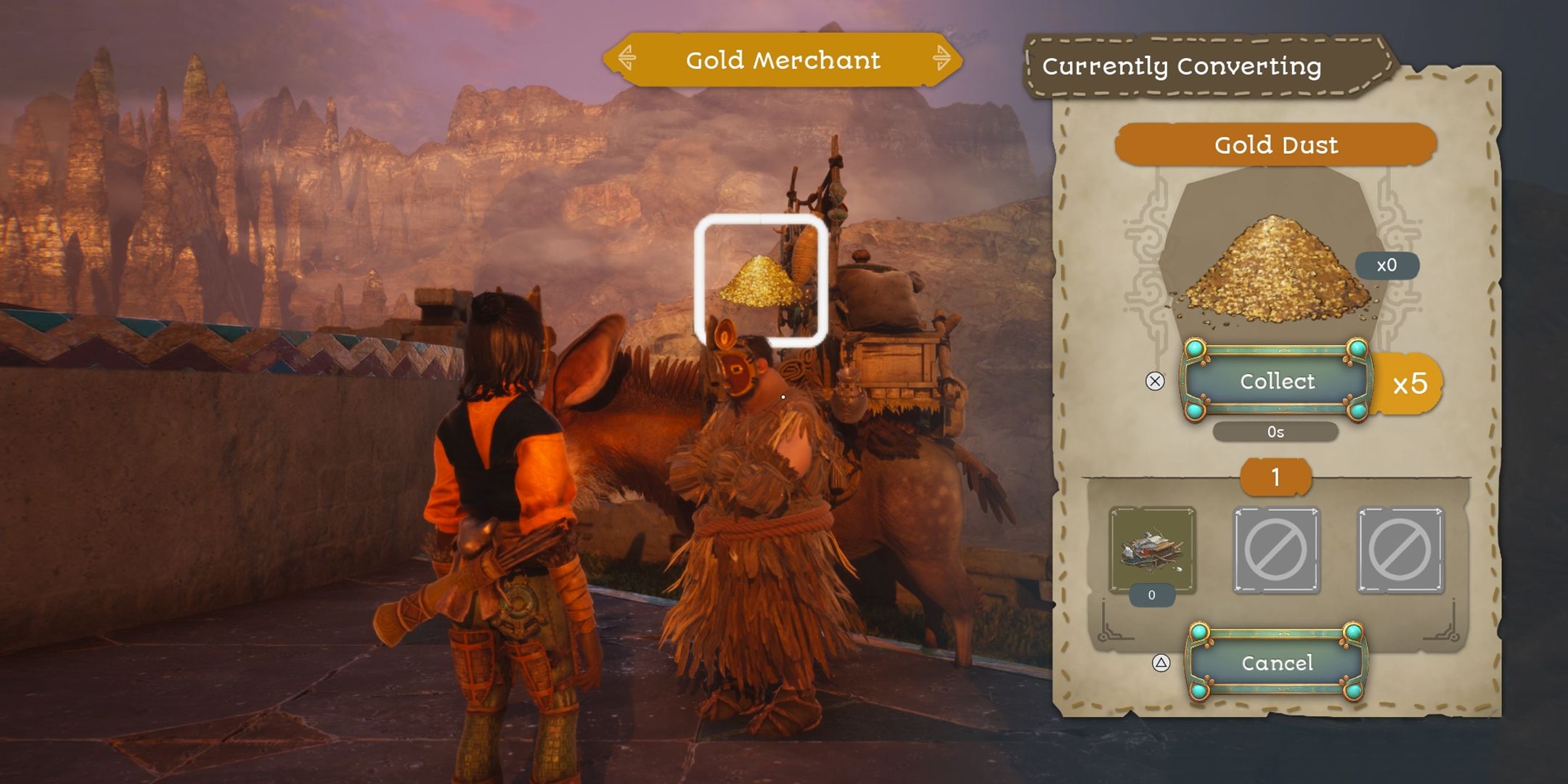 towers of aghasba how to get gold dust gold nugget and use scrap - convert buy from gold merchant