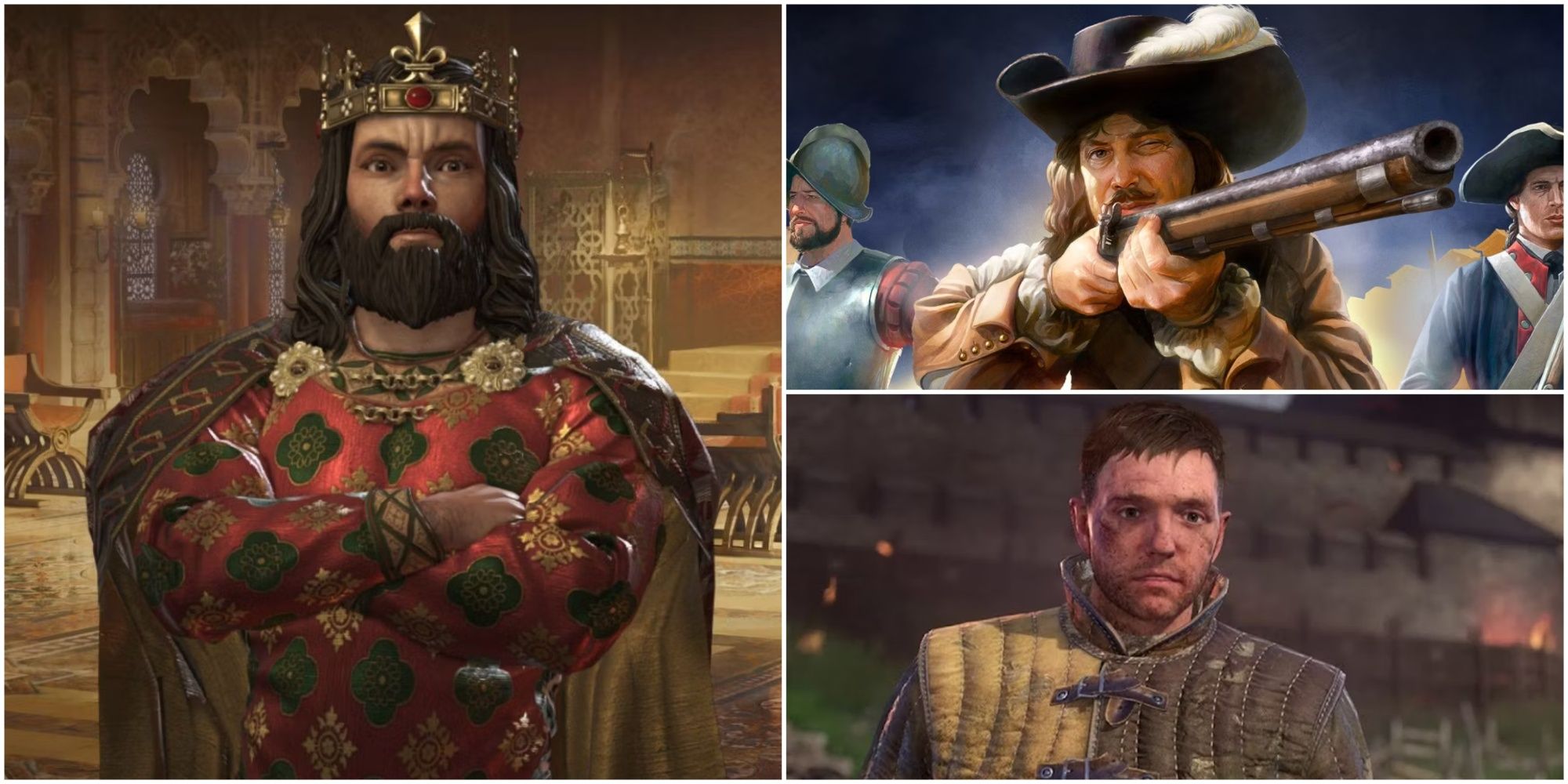 A split image of different games to play for those who love Crusader Kings 3