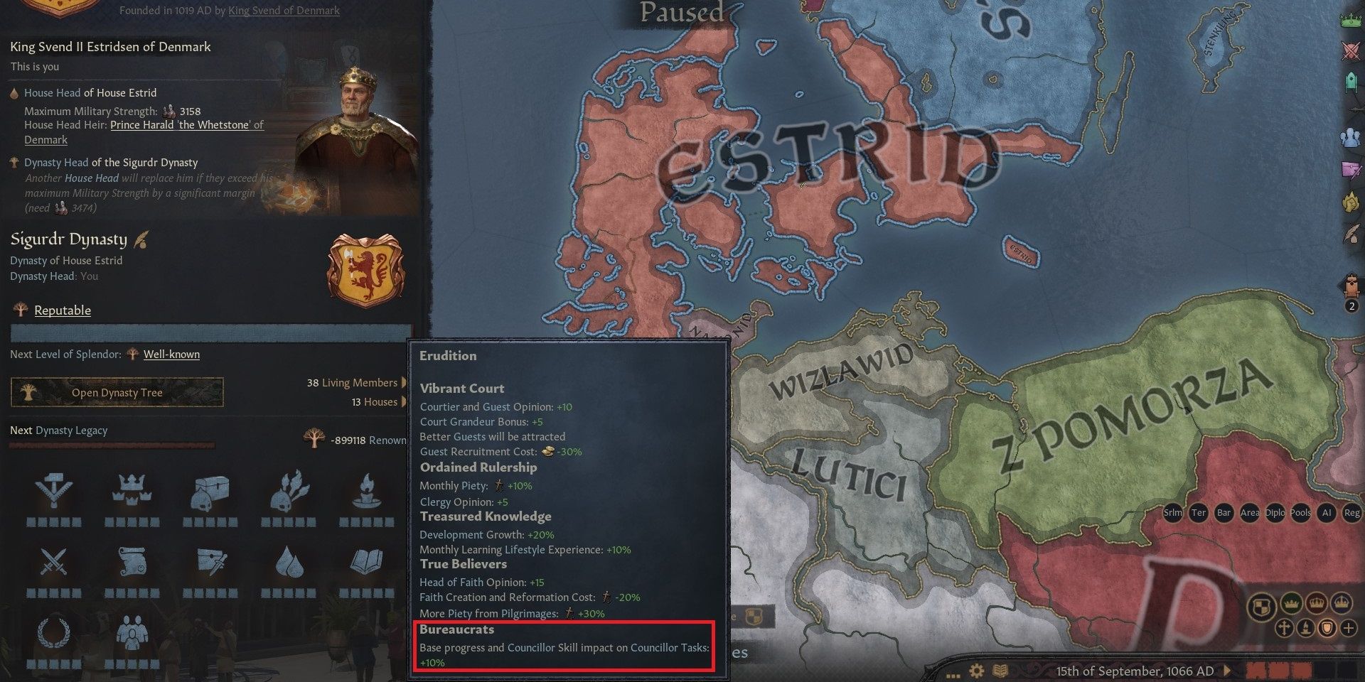 Erudition 5 in Crusader Kings 3