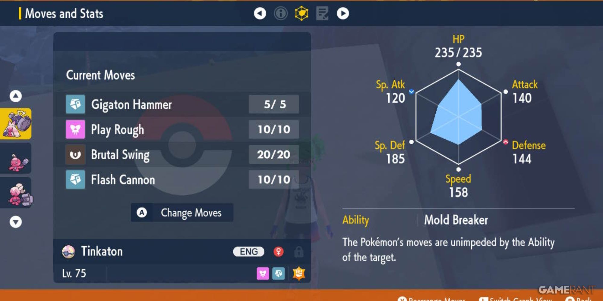 pokemon scarlet violet tinkaton stats and moves